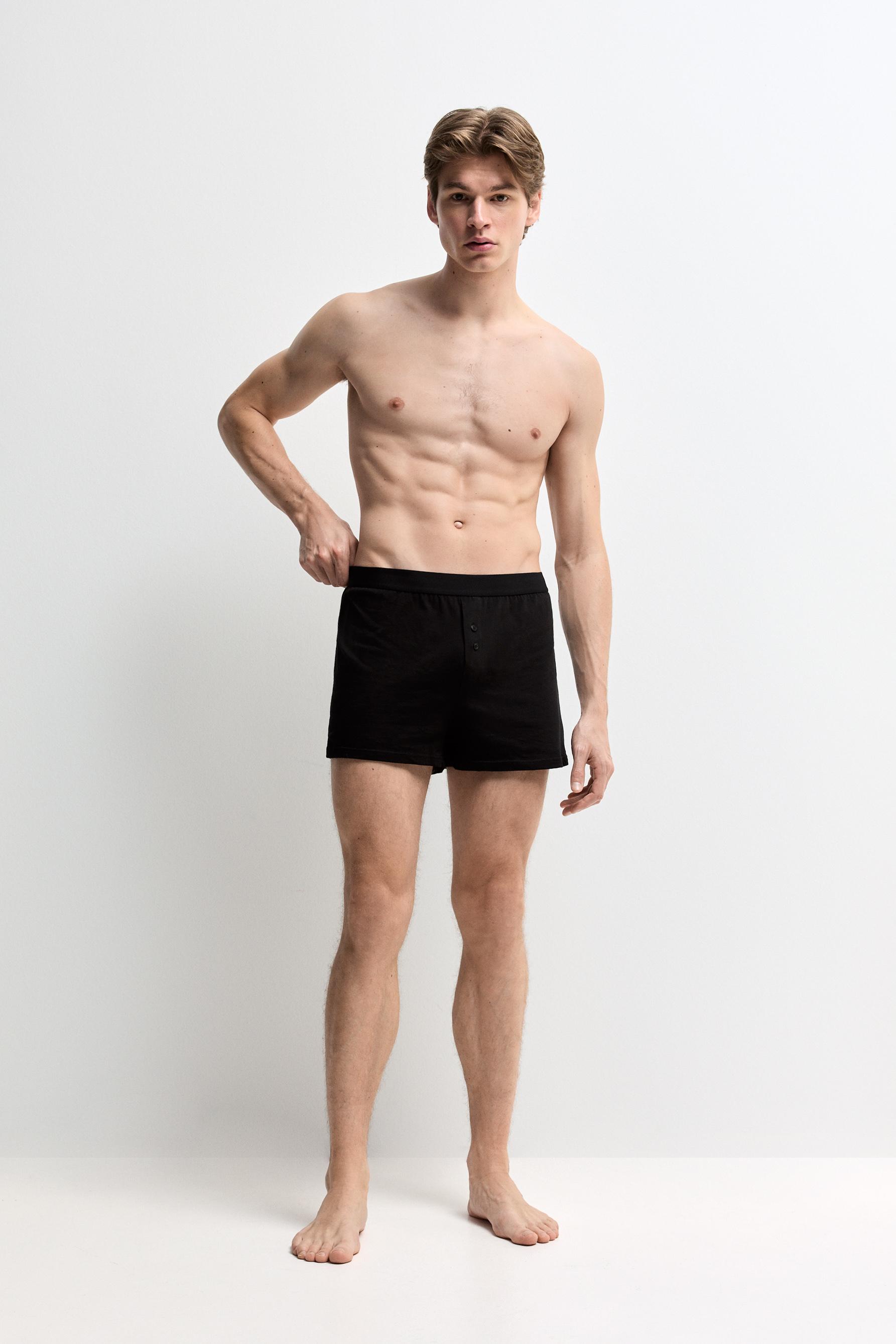 Fluid long boxer shorts (Pack 3) — BLACK