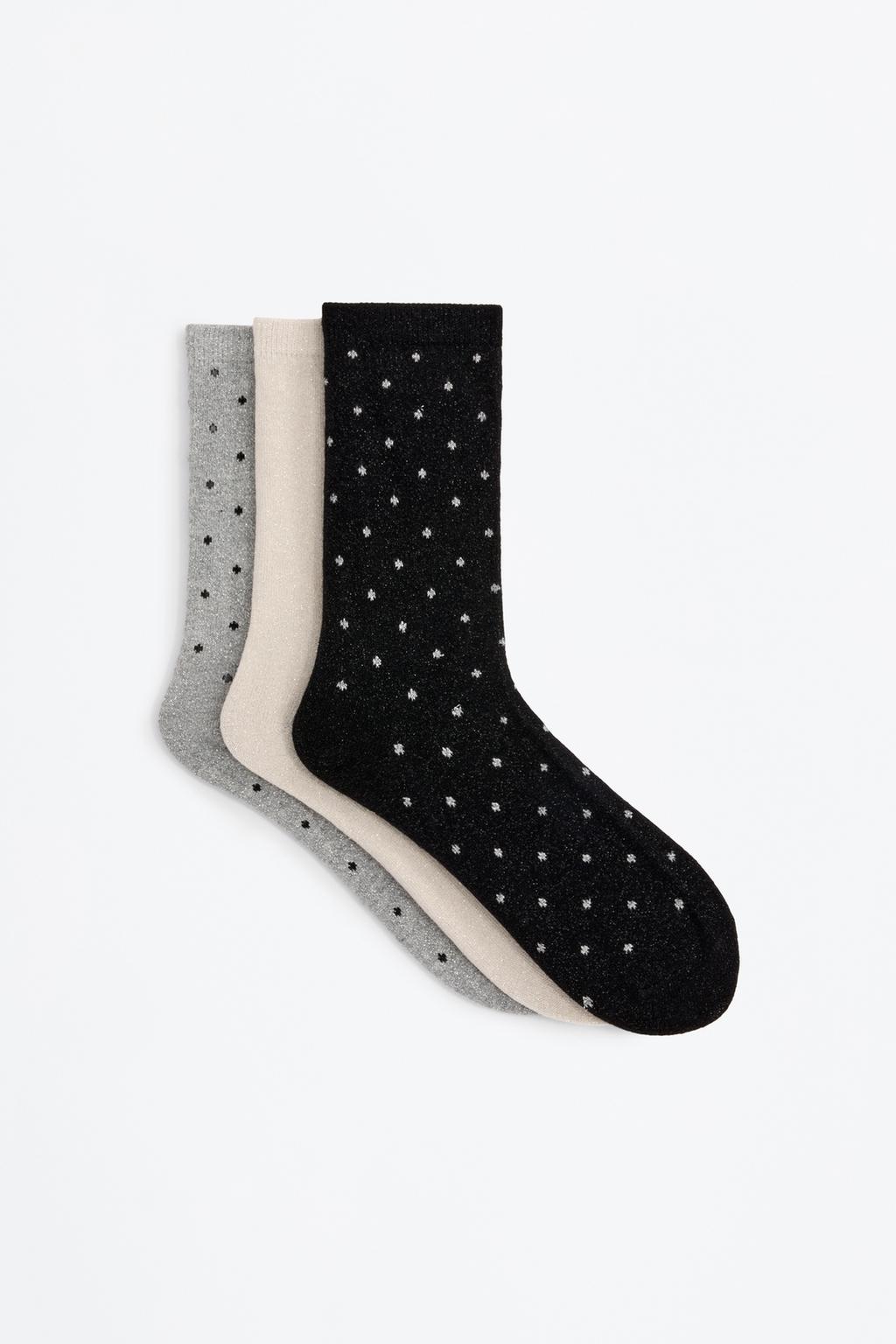 3-pack of metallic thread socks