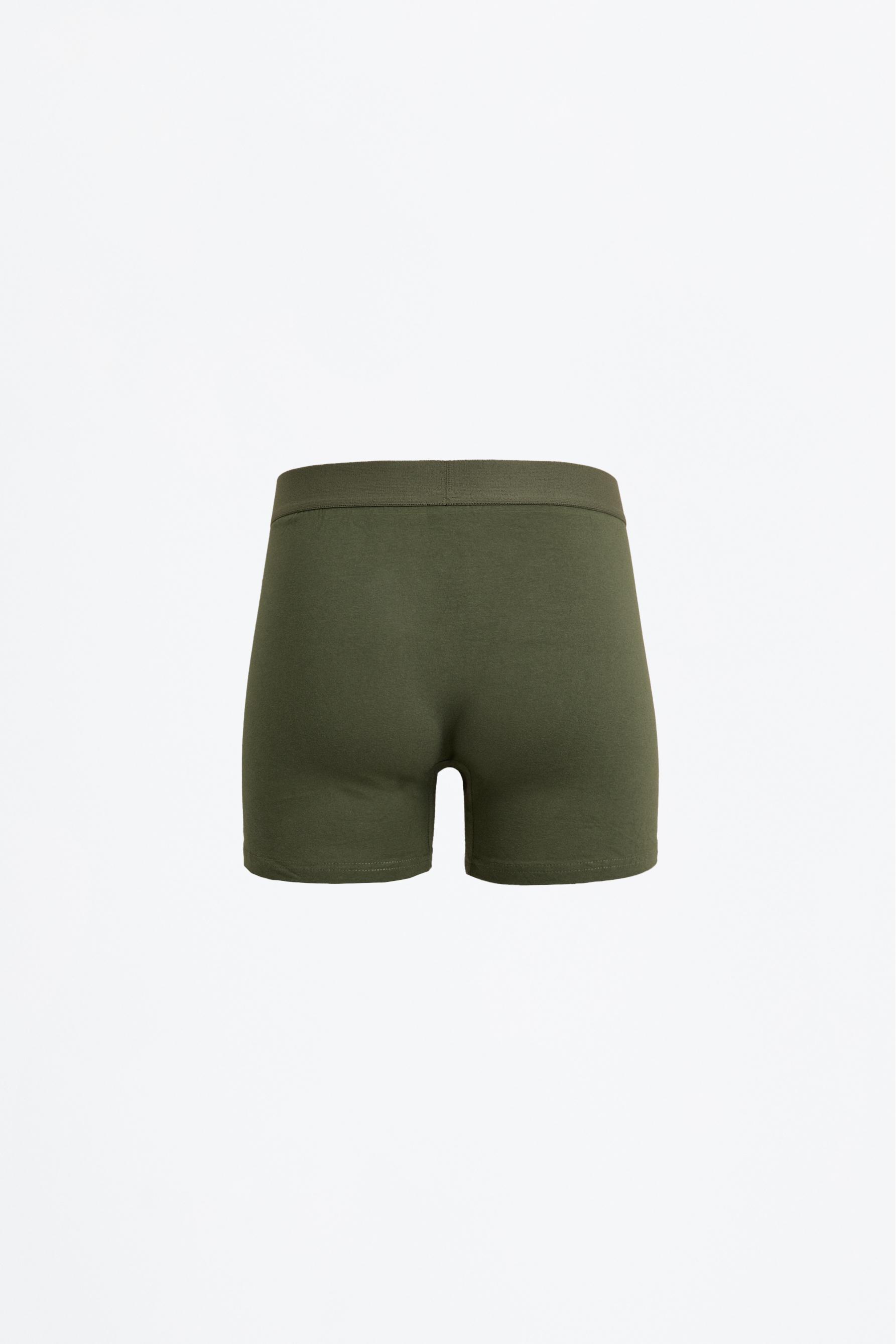 3-pack of long basic boxers — KHAKI