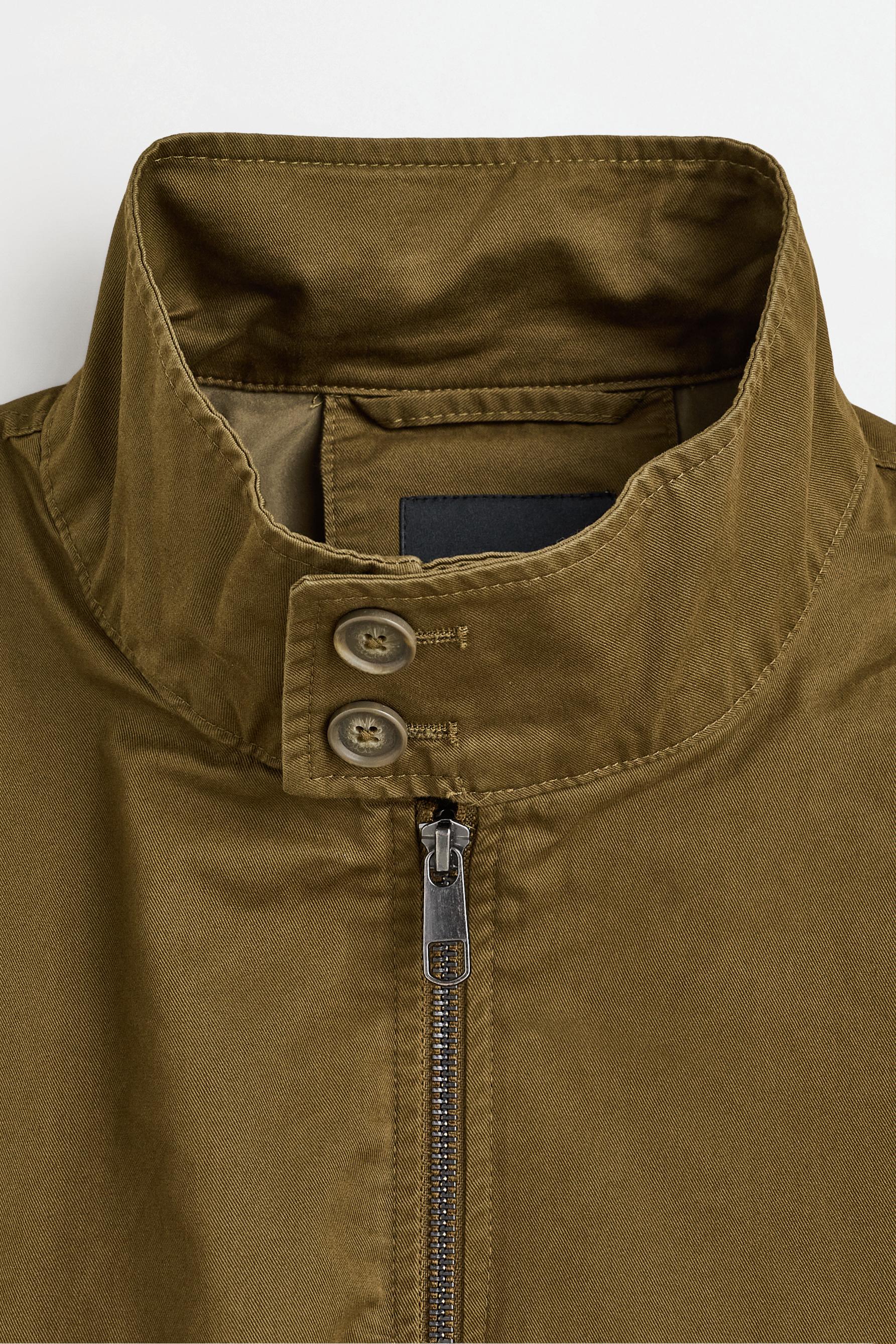 High neck jacket — DARK KHAKI
