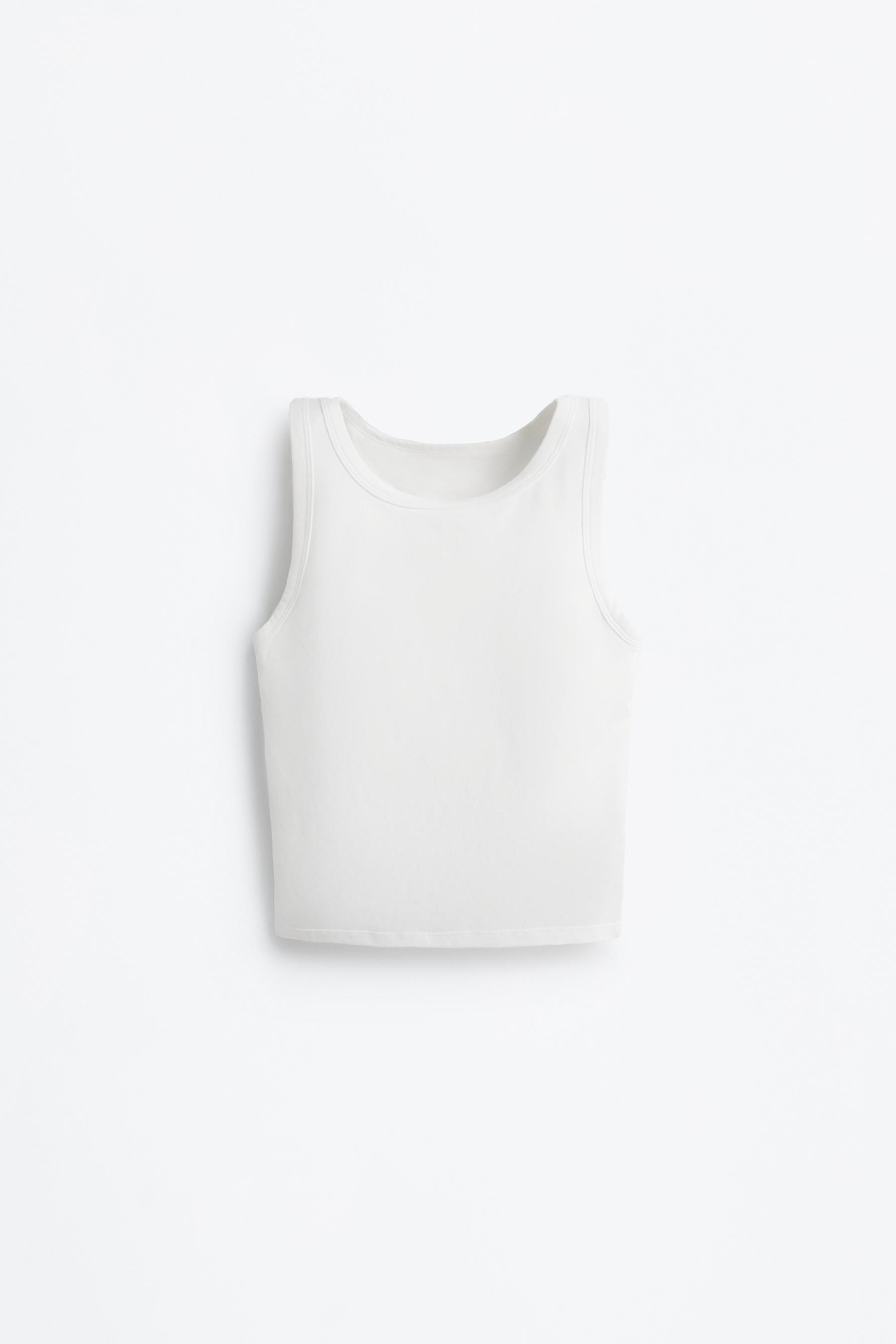 Top with built-in bra — WHITE