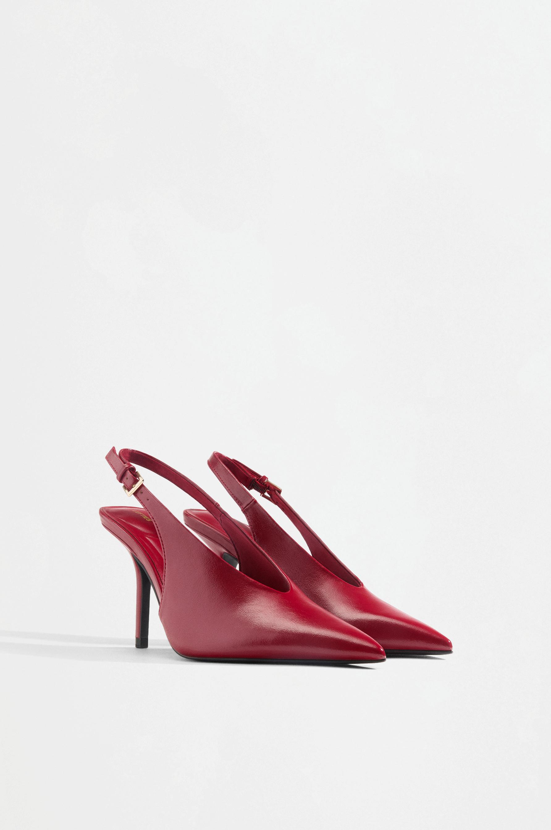 Slingback heel shoes — RED