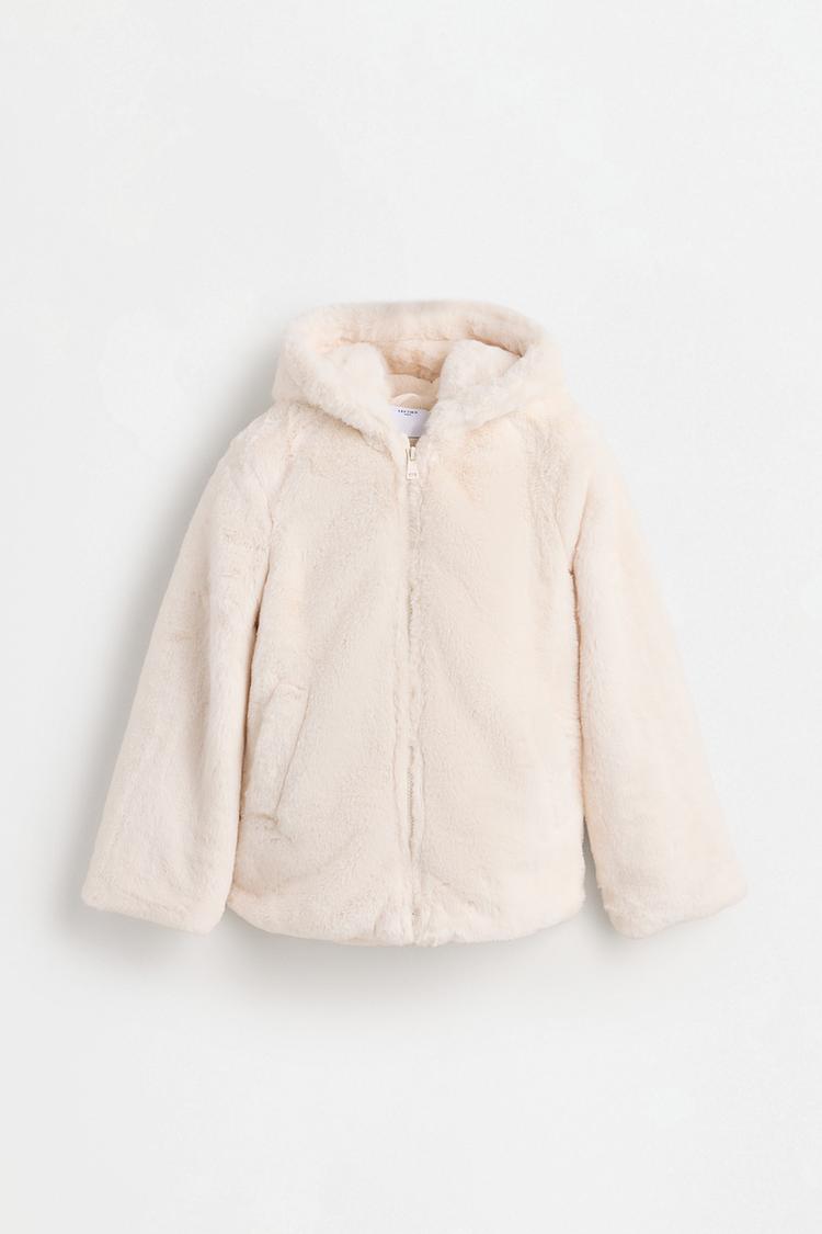 Faux fur coat — ECRU