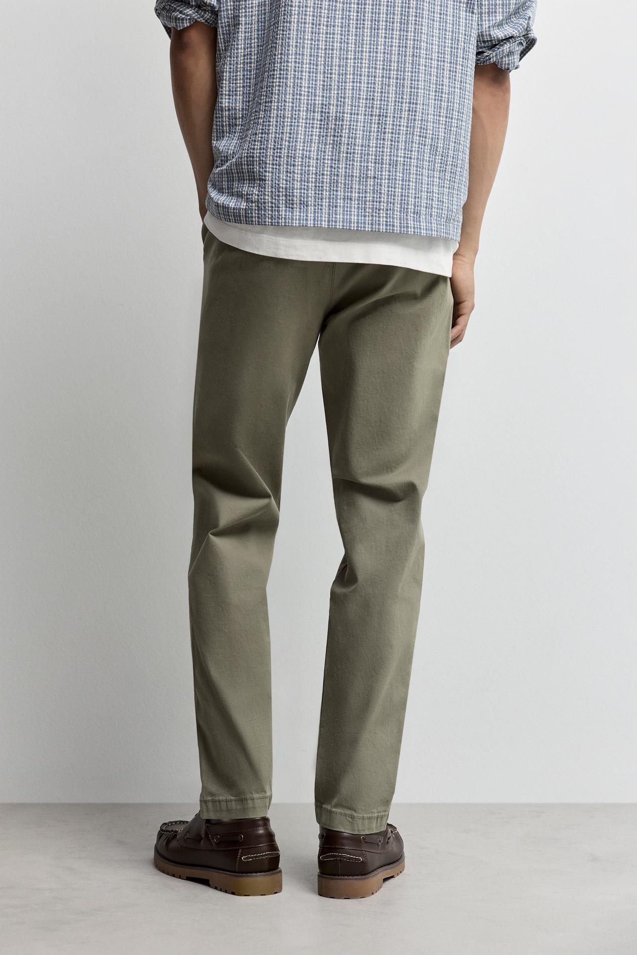 Skinny fit chino trousers — GREEN