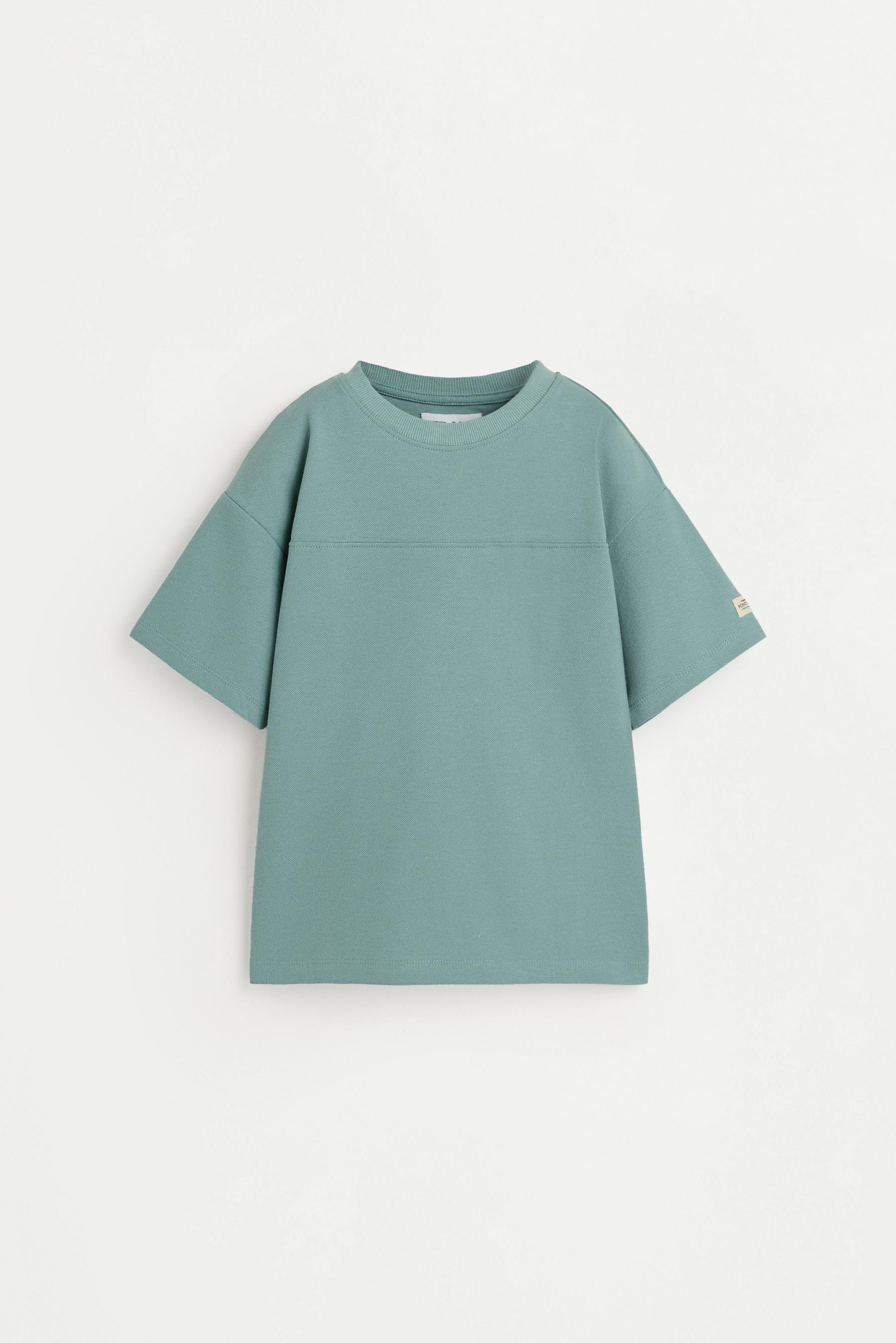 Piqué T-shirt and Bermuda shorts co-ord — PALE TURQUOISE