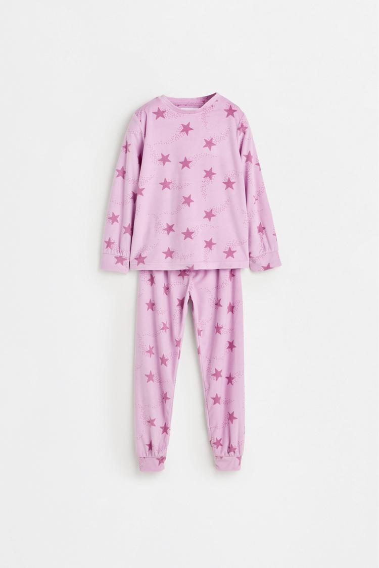Velvet-feel star pyjamas — LILAC PINK