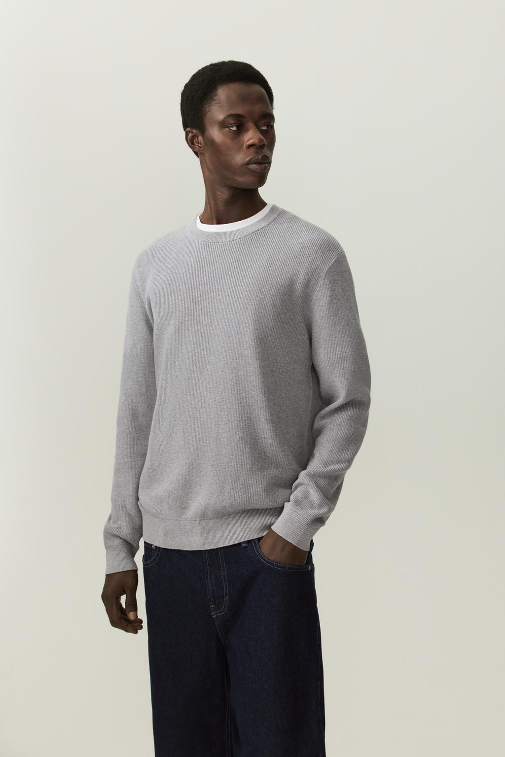 Textured knit sweater