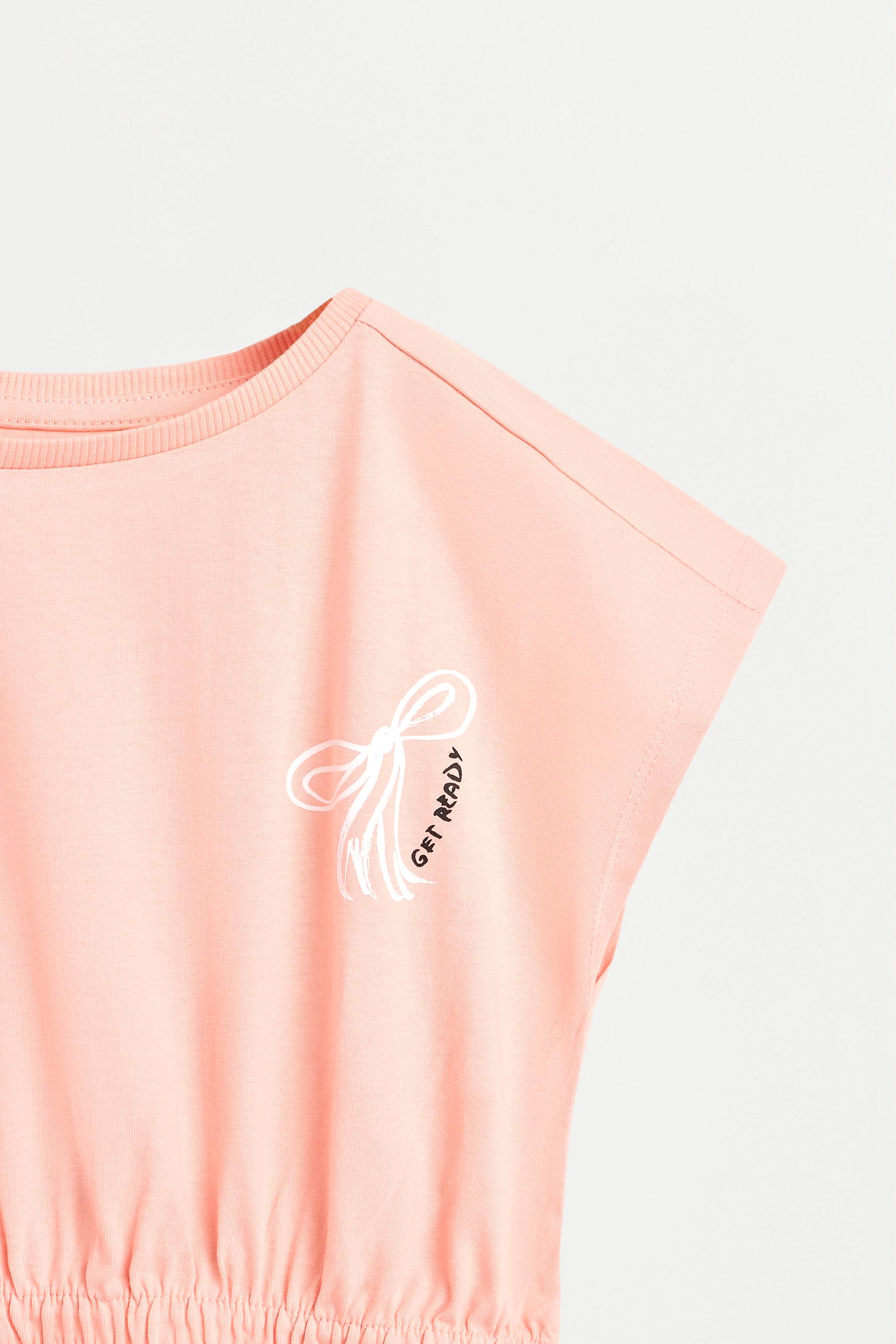 Dress with elasticated waist — LIGHT ORANGE