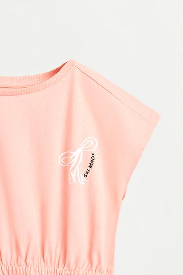 Dress with elasticated waist — LIGHT ORANGE 3