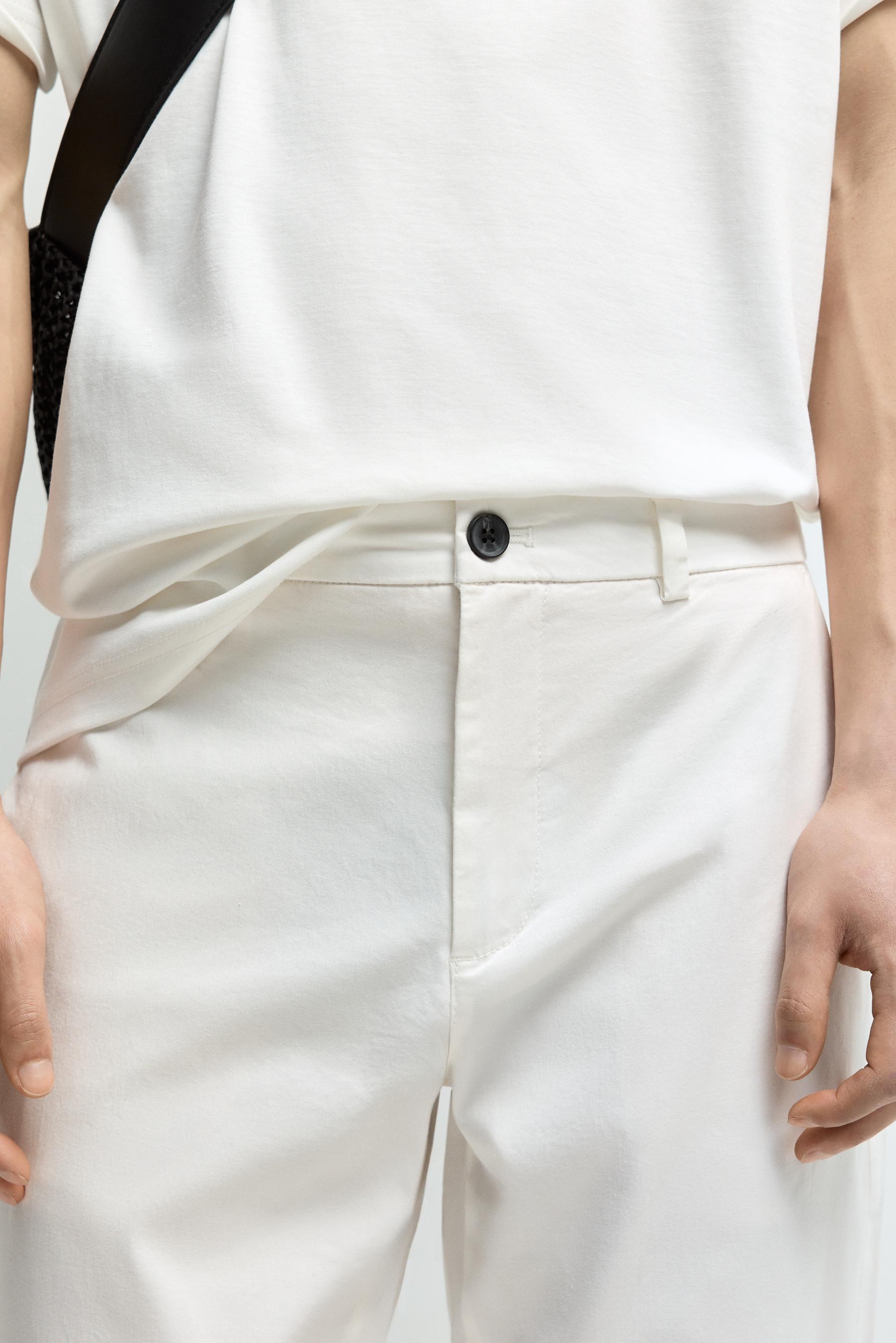 Slim fit chino trousers — OFF WHITE
