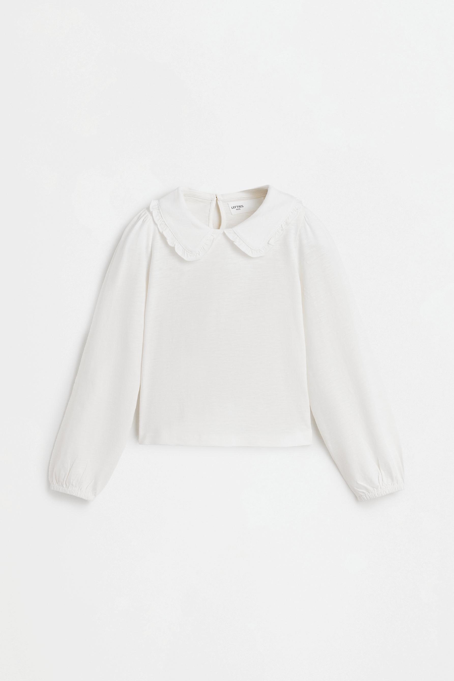 Peter Pan collar T-shirt — OFF WHITE