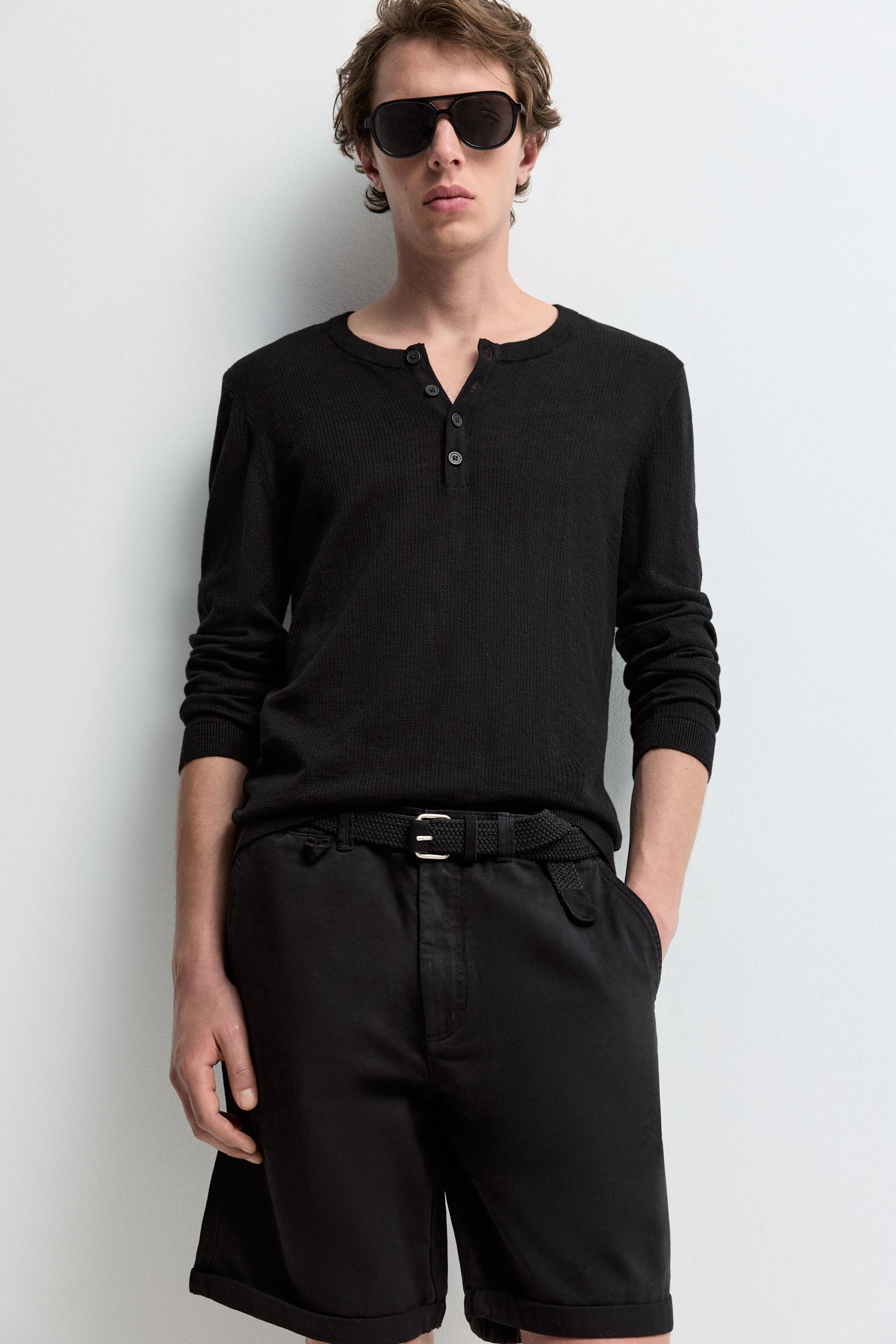 Slim fit Bermuda shorts — BLACK