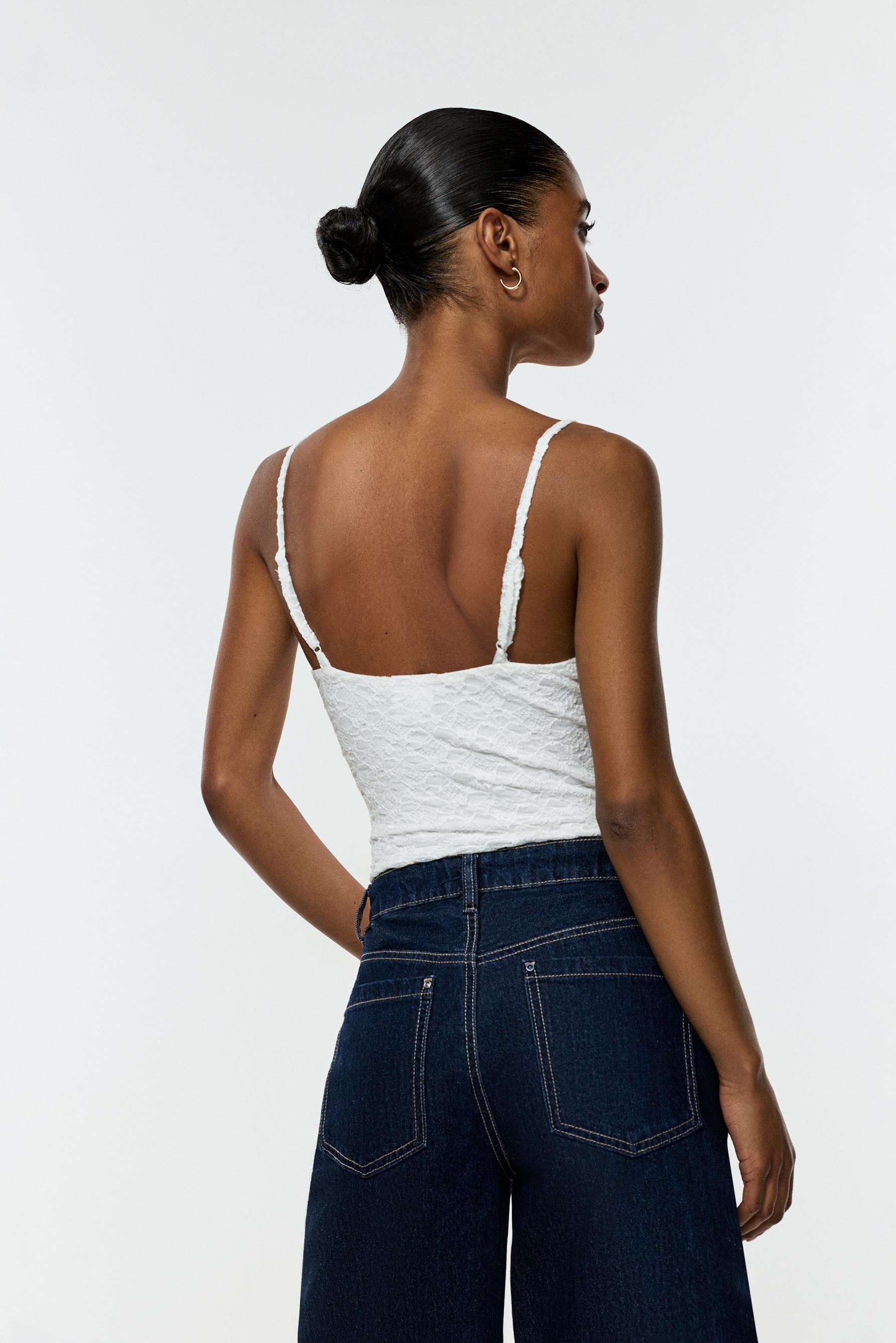 Lace bodysuit — OFF WHITE