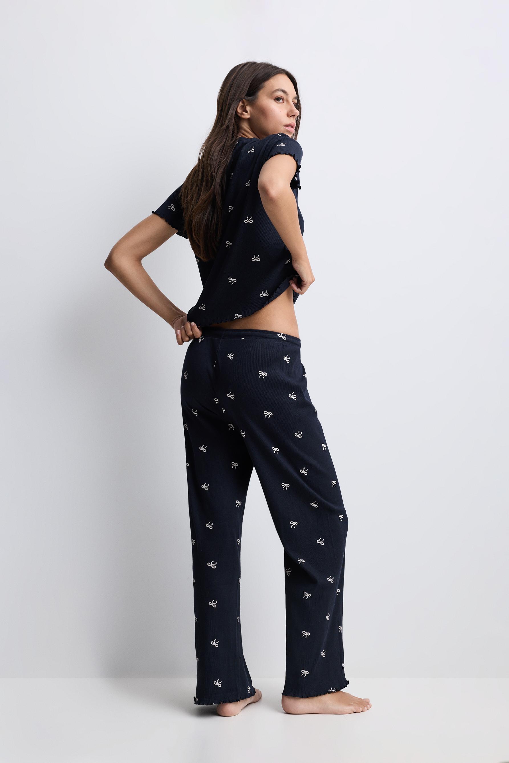 Long printed pyjamas — NAVY
