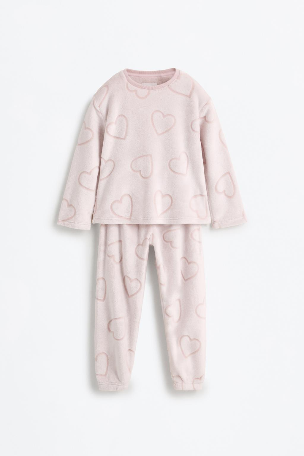 Fuzzy heart pyjamas