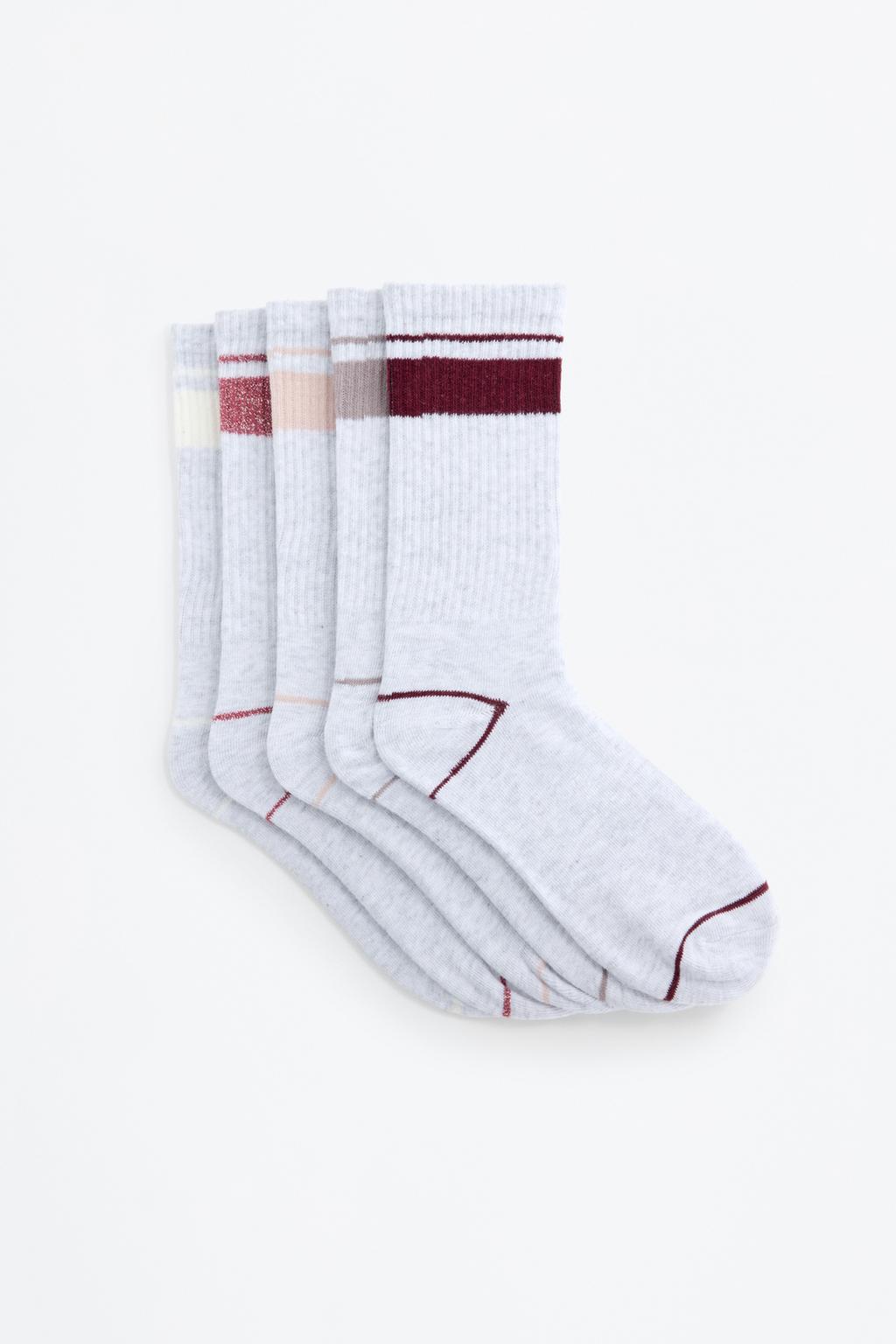 Pack of 5 pairs of long sports socks