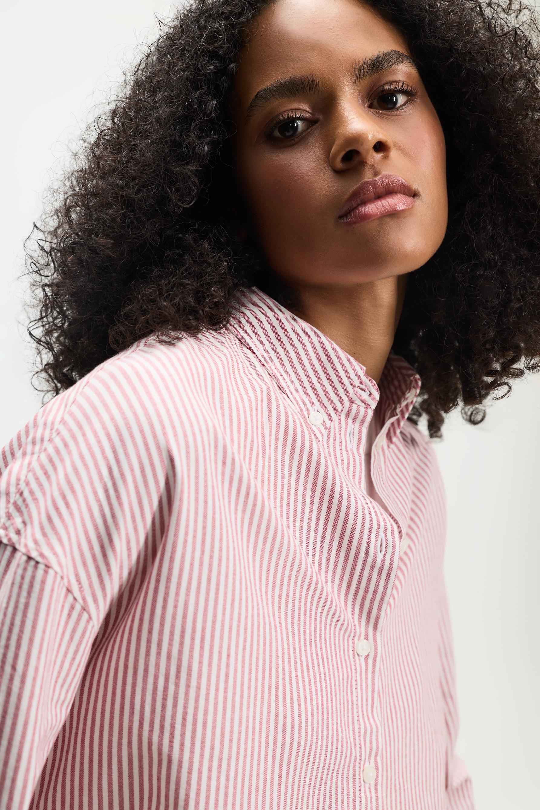 Striped Oxford shirt — RED
