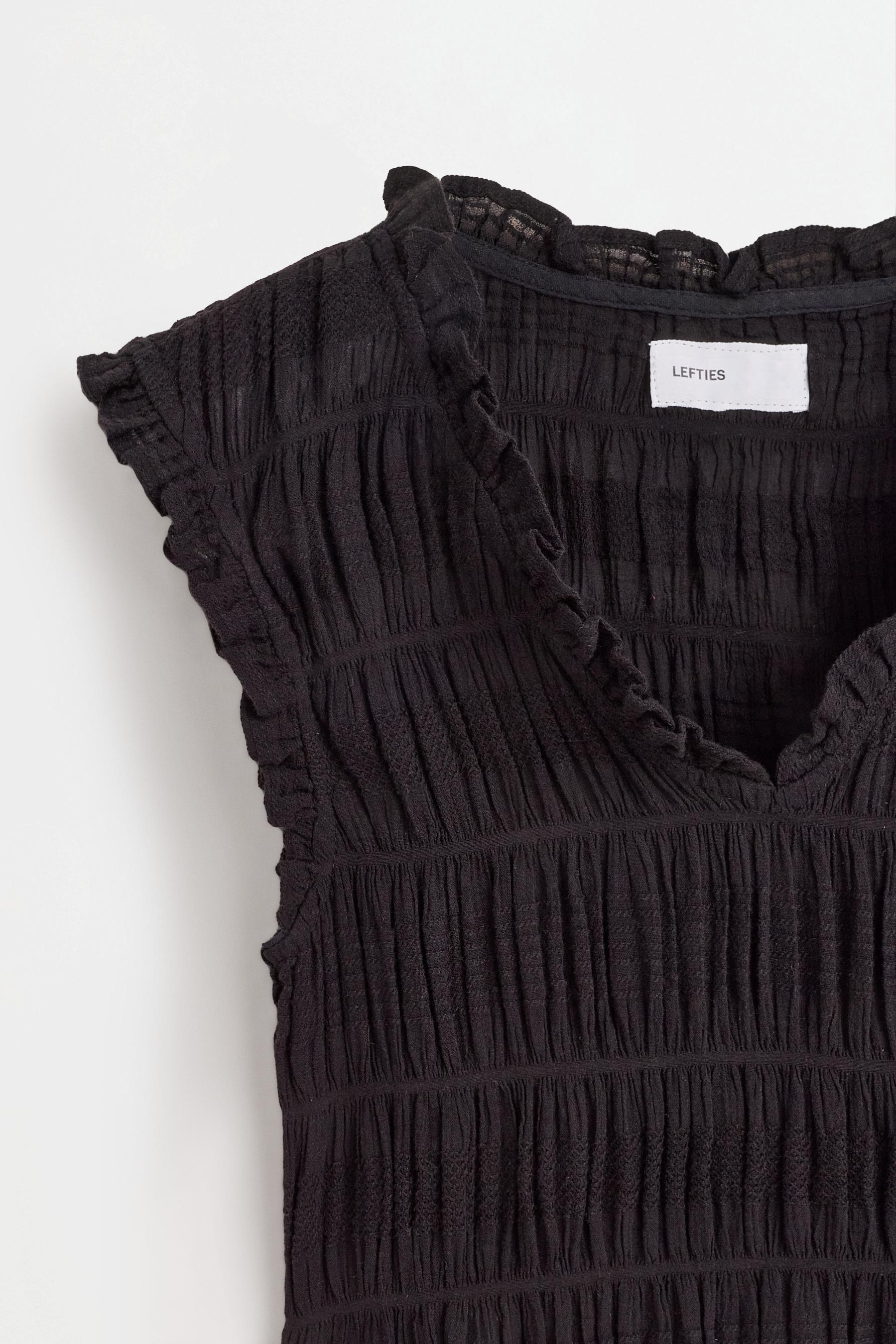 Gathered blouse — BLACK