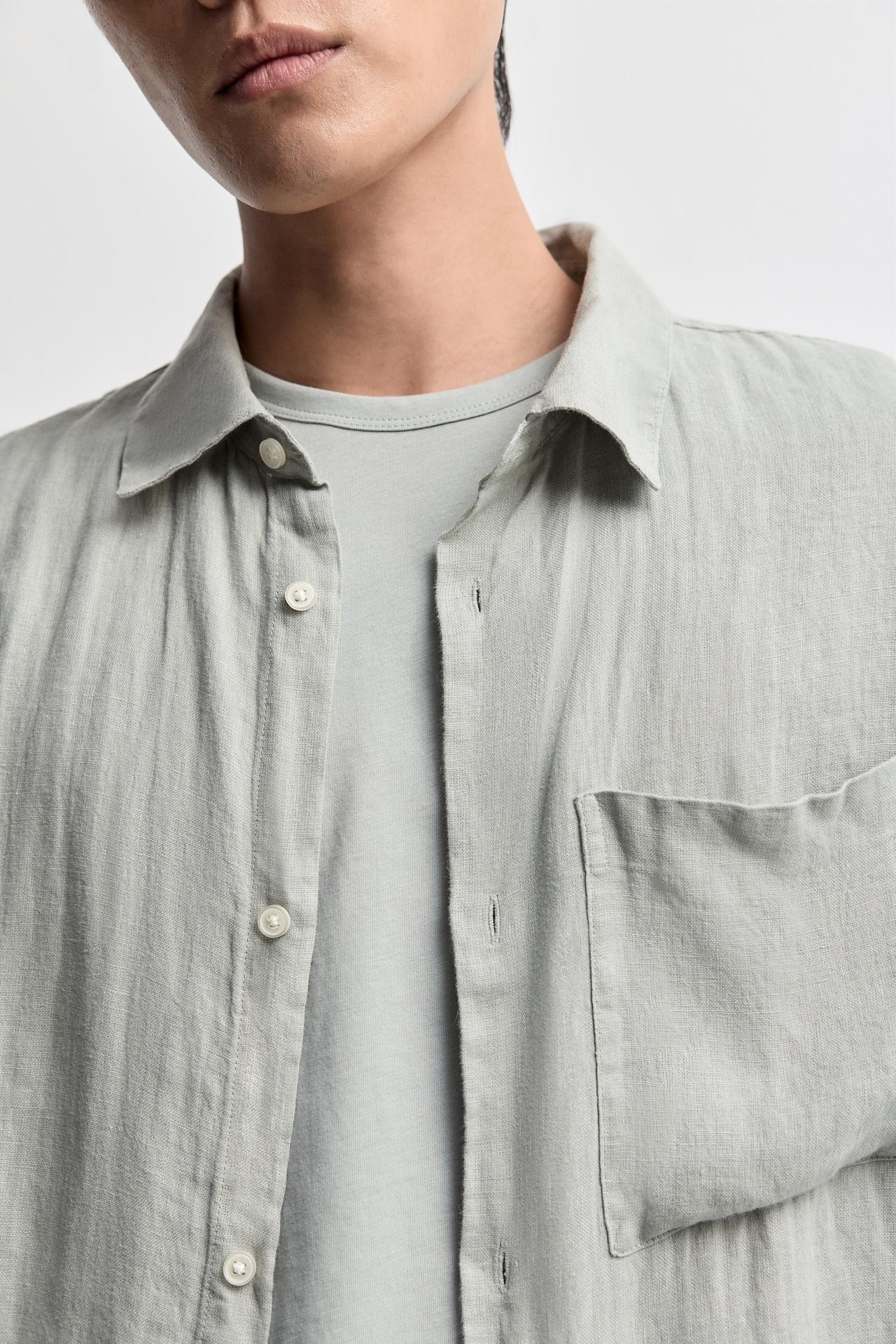 100% linen shirt — WATER GREEN