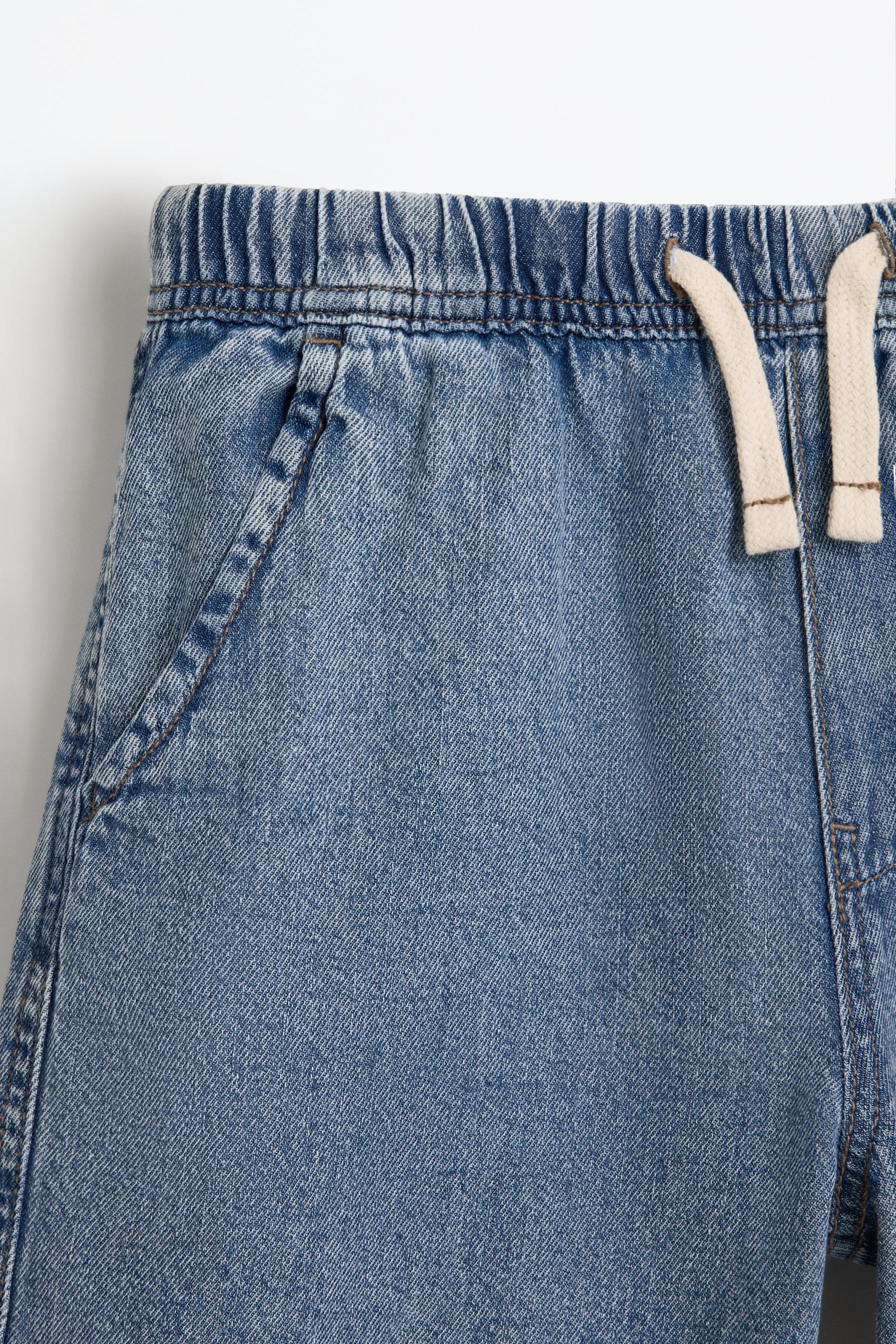 Denim jogger Bermuda shorts — INDIGO