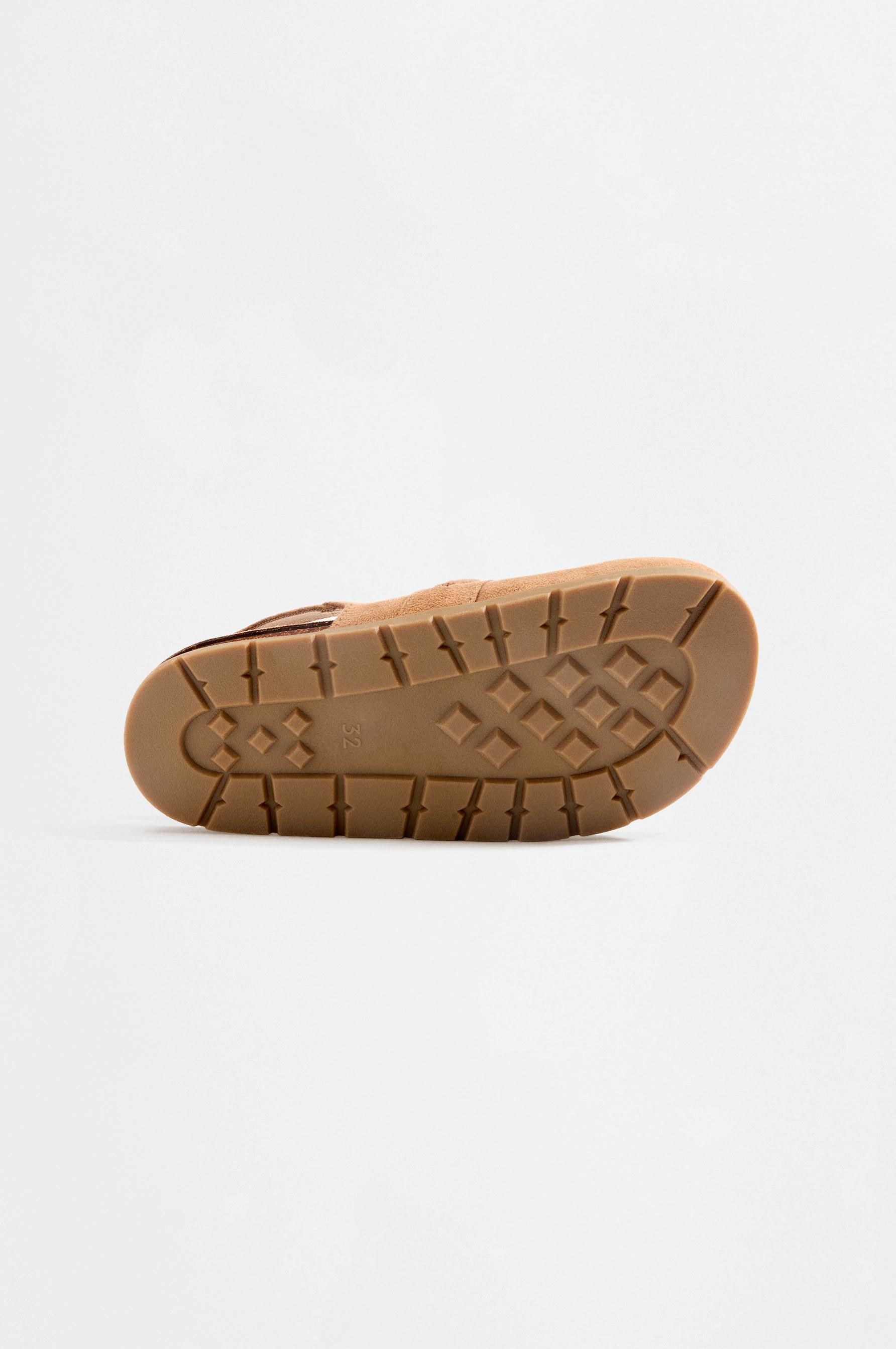Faux suede beaded clogs — LEATHER