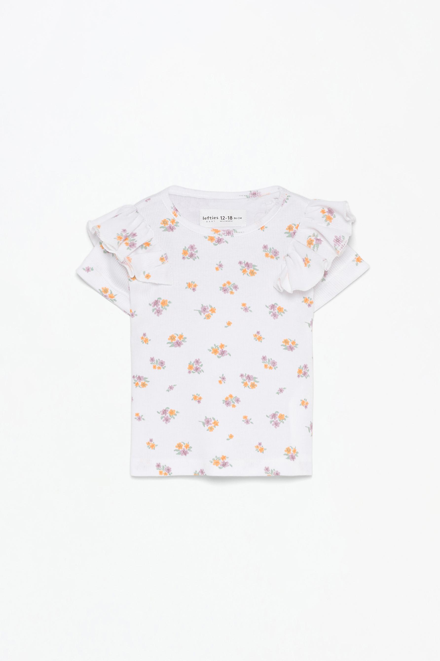 Camiseta canalé con volantes