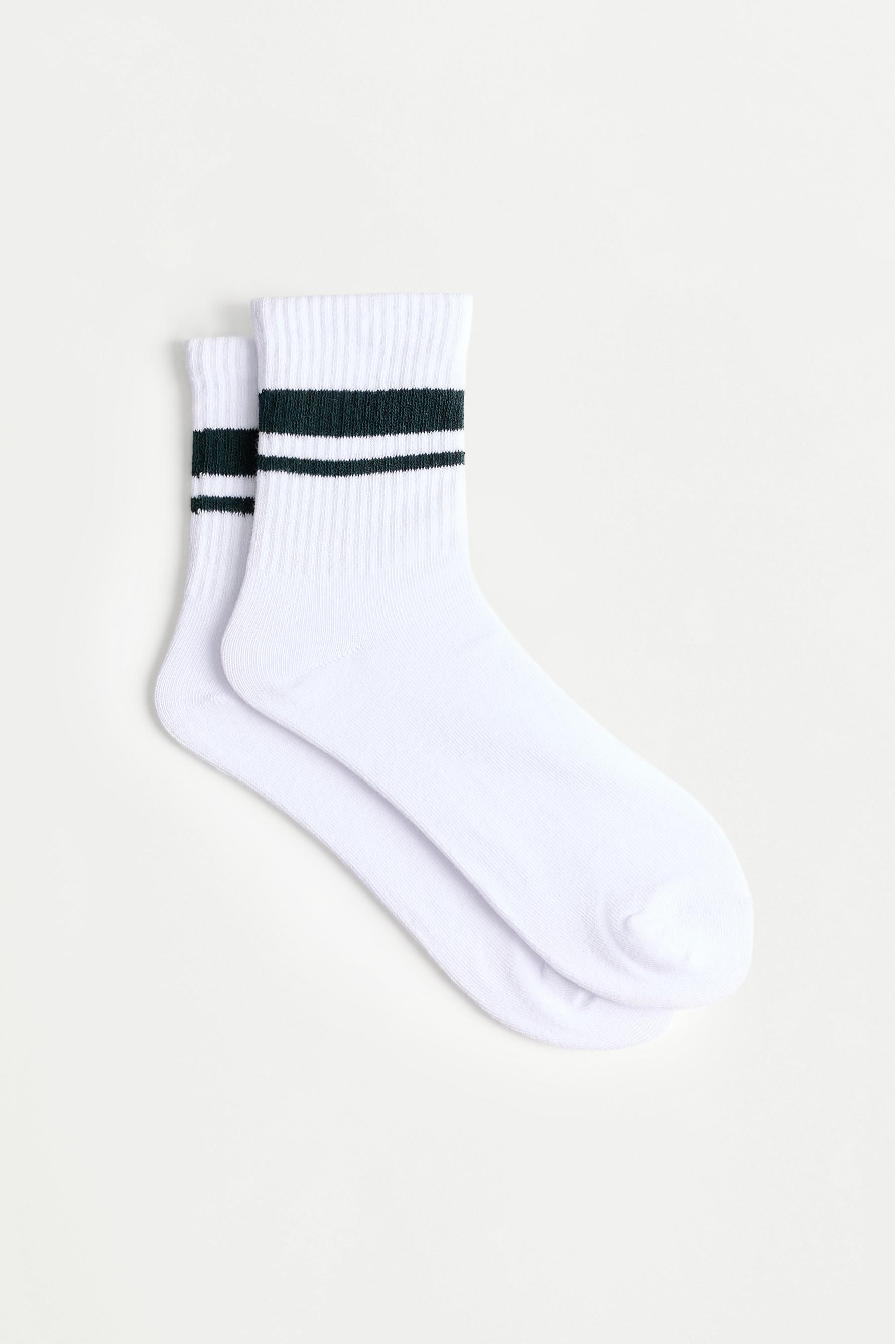 4-pack of long striped ankle socks — BLUE