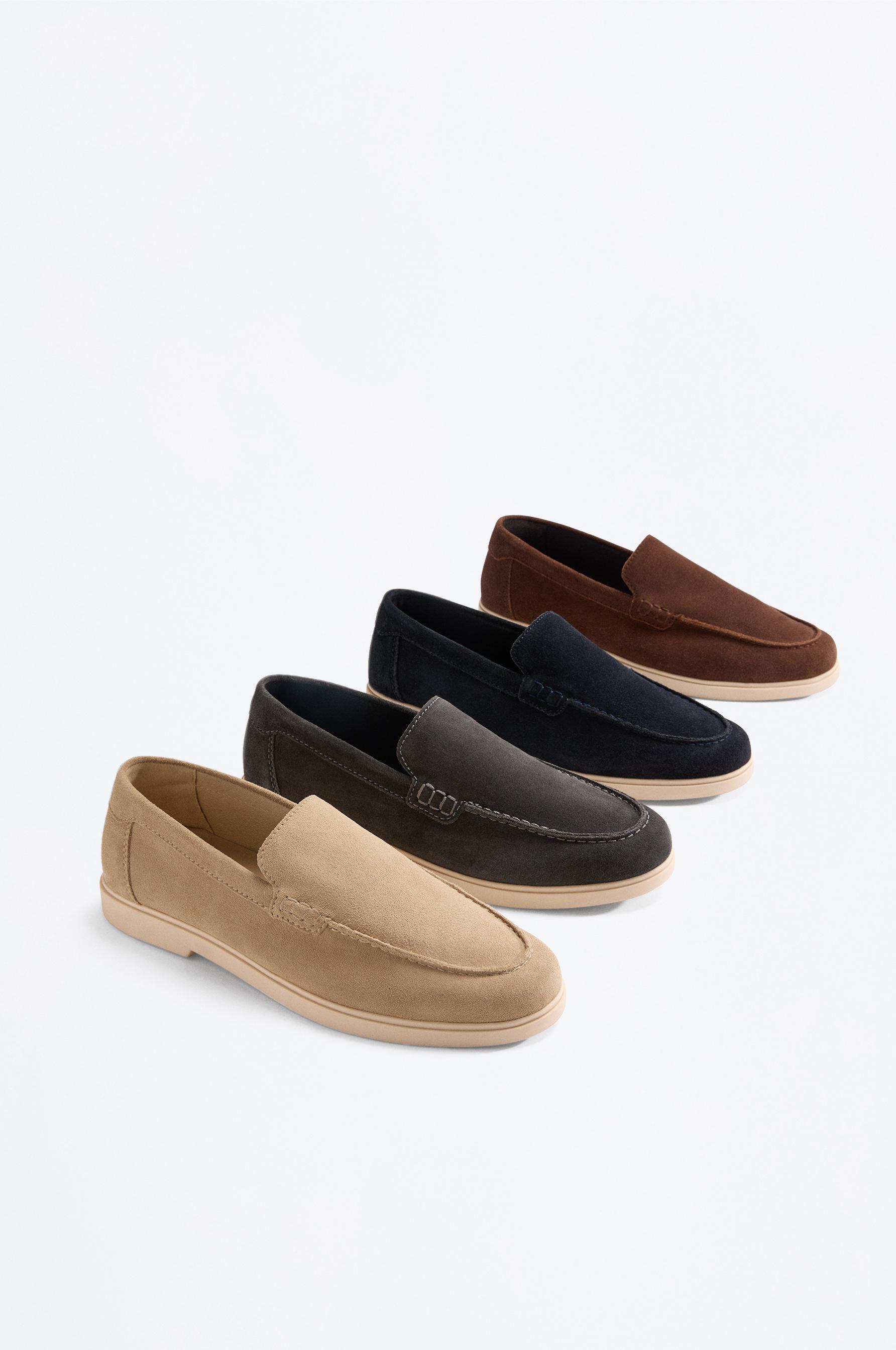 Casual leather loafers — BEIGE