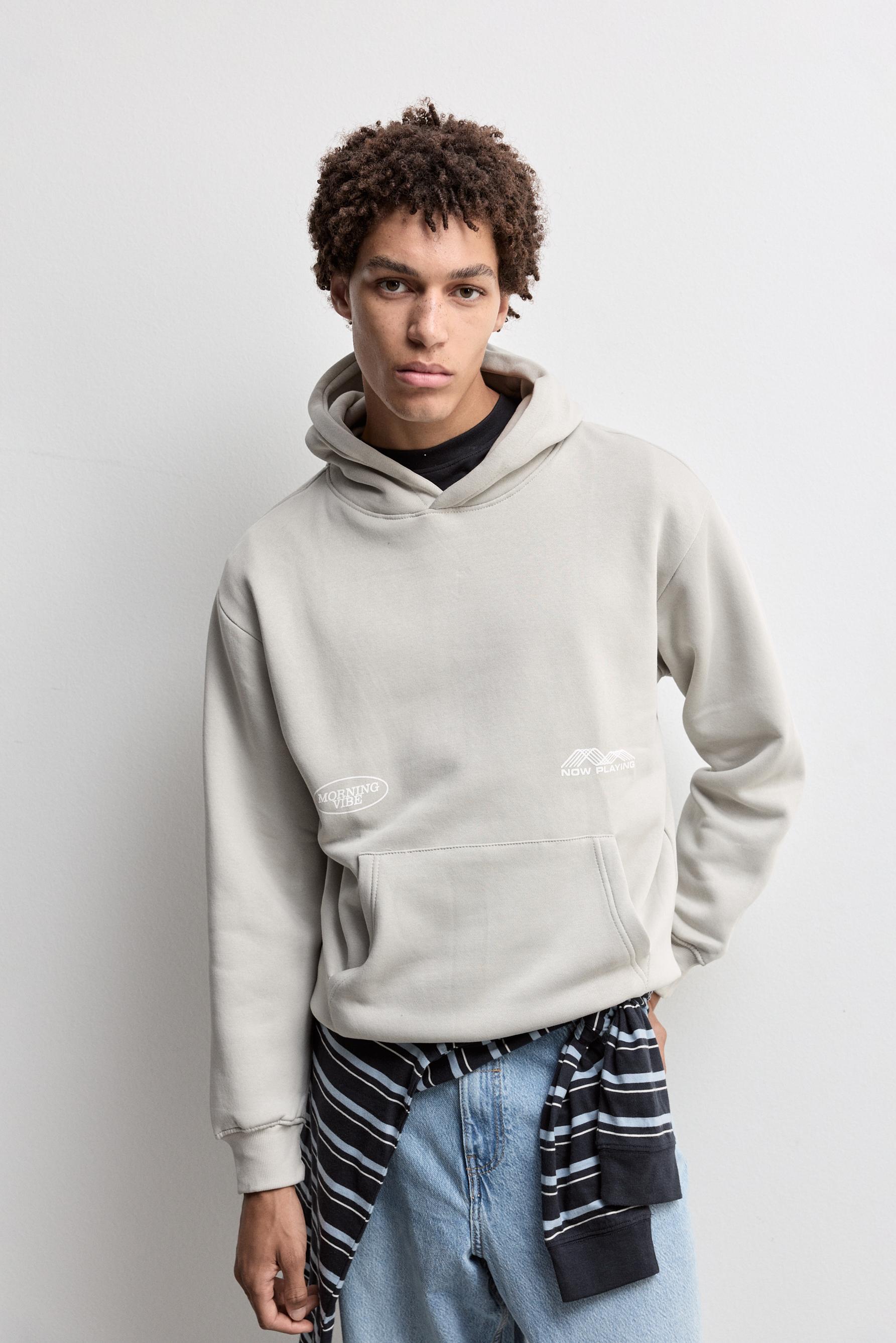 Printed sweatshirt — PALE GREY