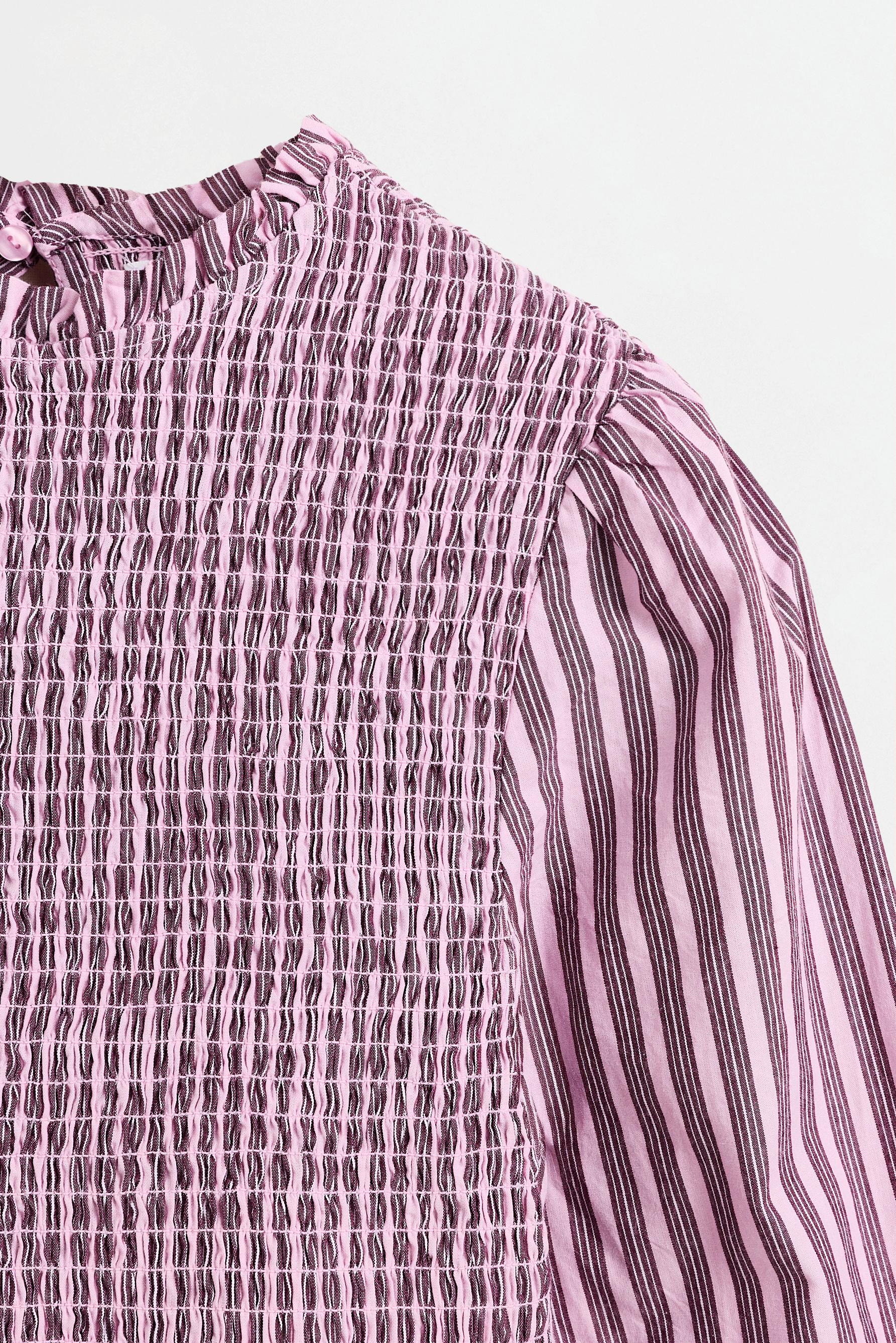 Smocked blouse — STRIPED
