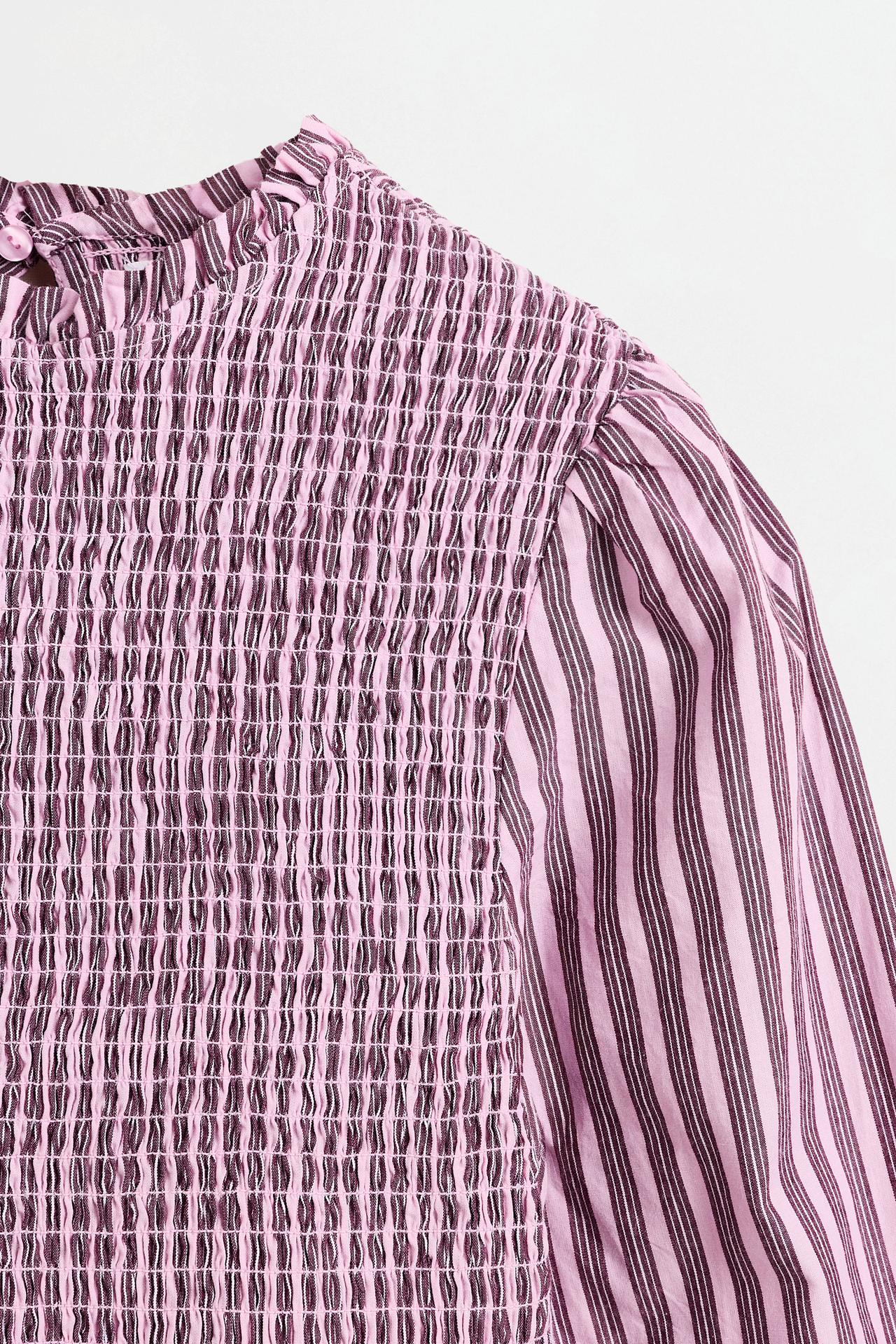 Smocked blouse — STRIPED