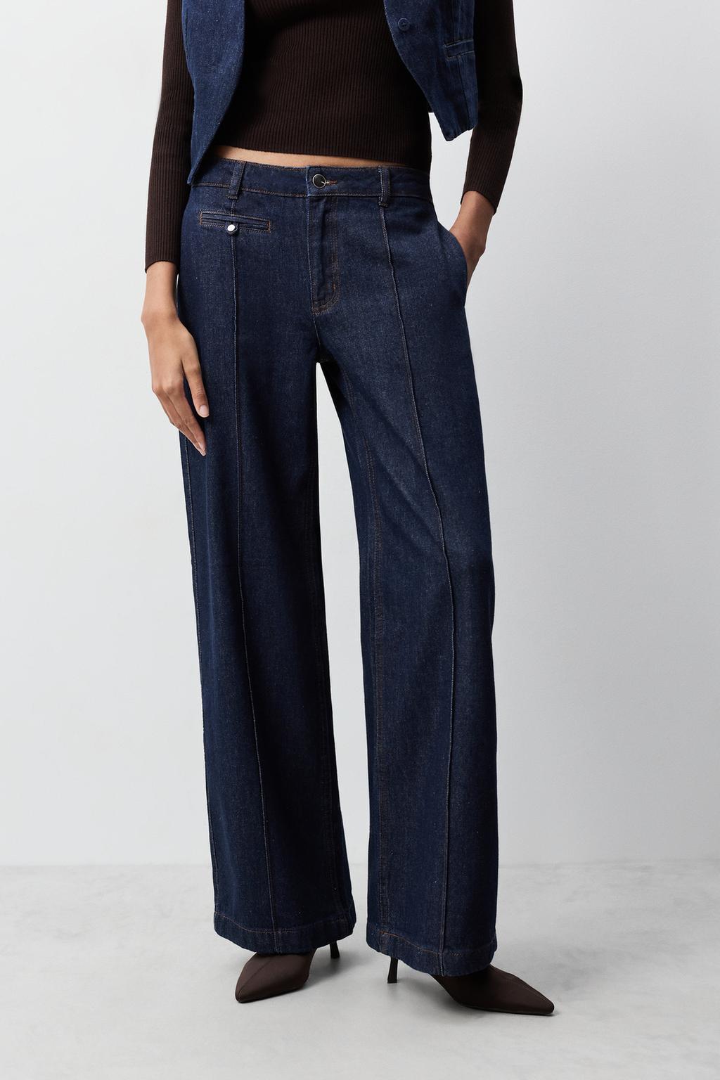 Jeans wide leg nervio índigo