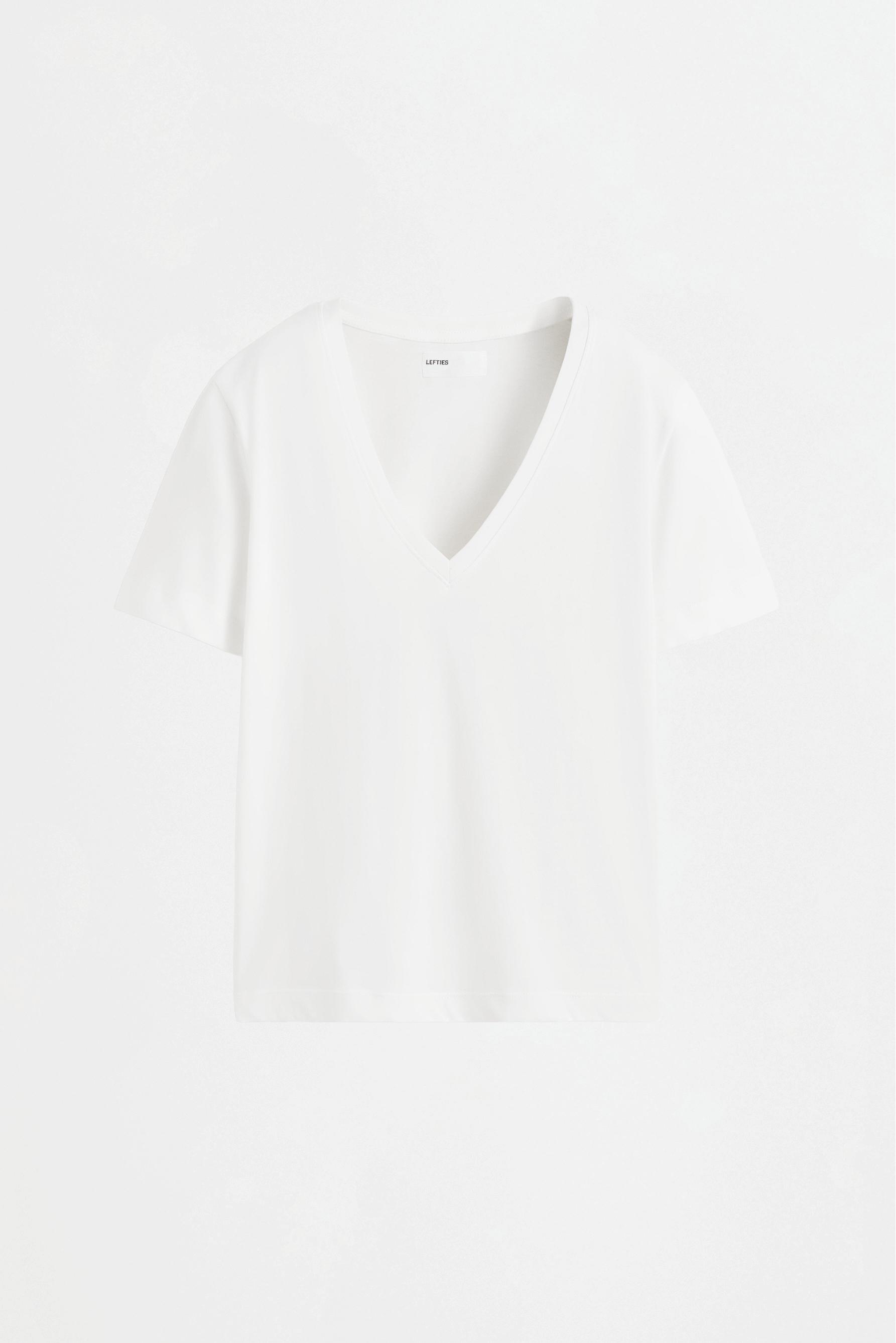 Basic V-neck T-shirt — CHOCOLATE