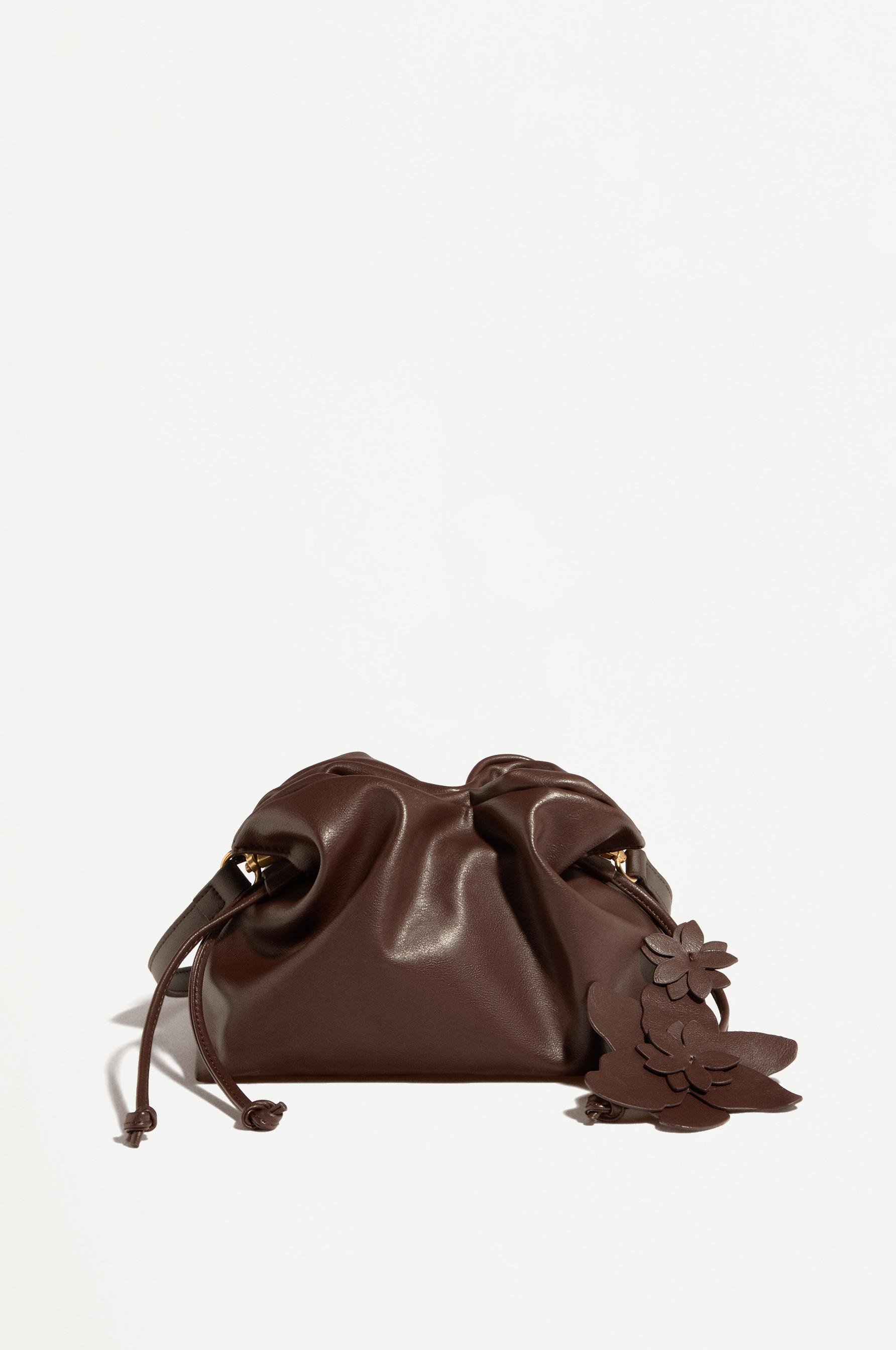 Flower pouch bag — BROWN