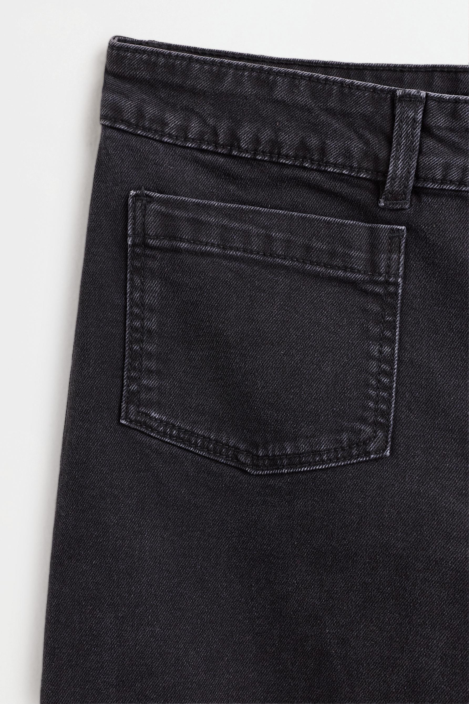 Culotte pocket jeans — BLACK
