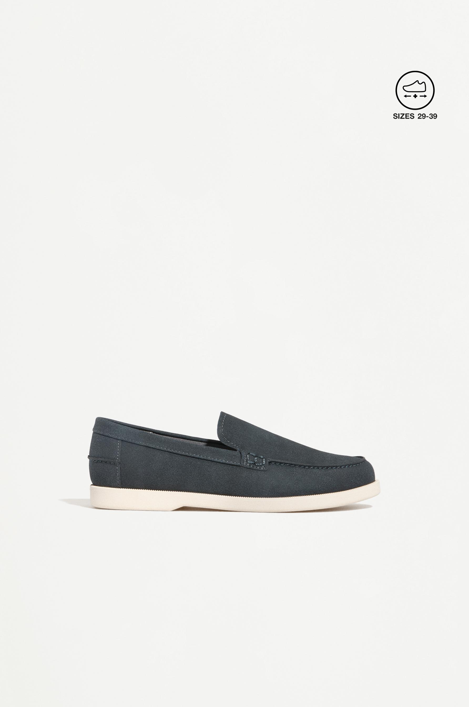 Faux suede loafers — BLUE