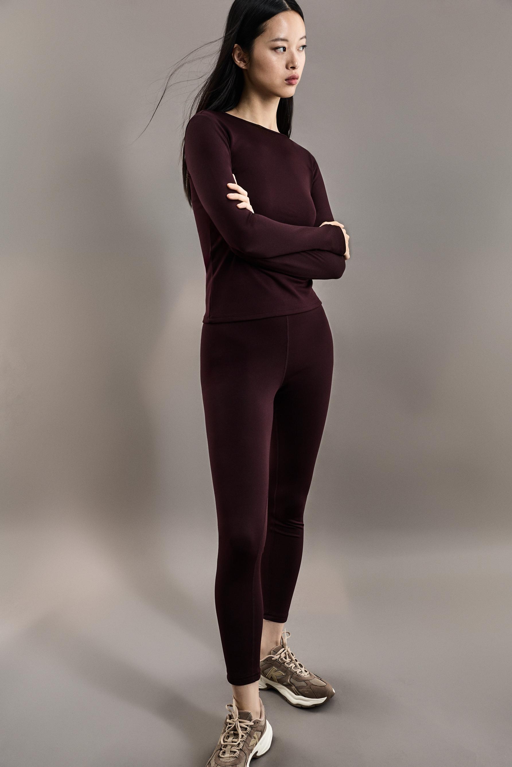 Medium-weight thermal leggings (-7ºC to 9ºC) — DARK BURGUNDY