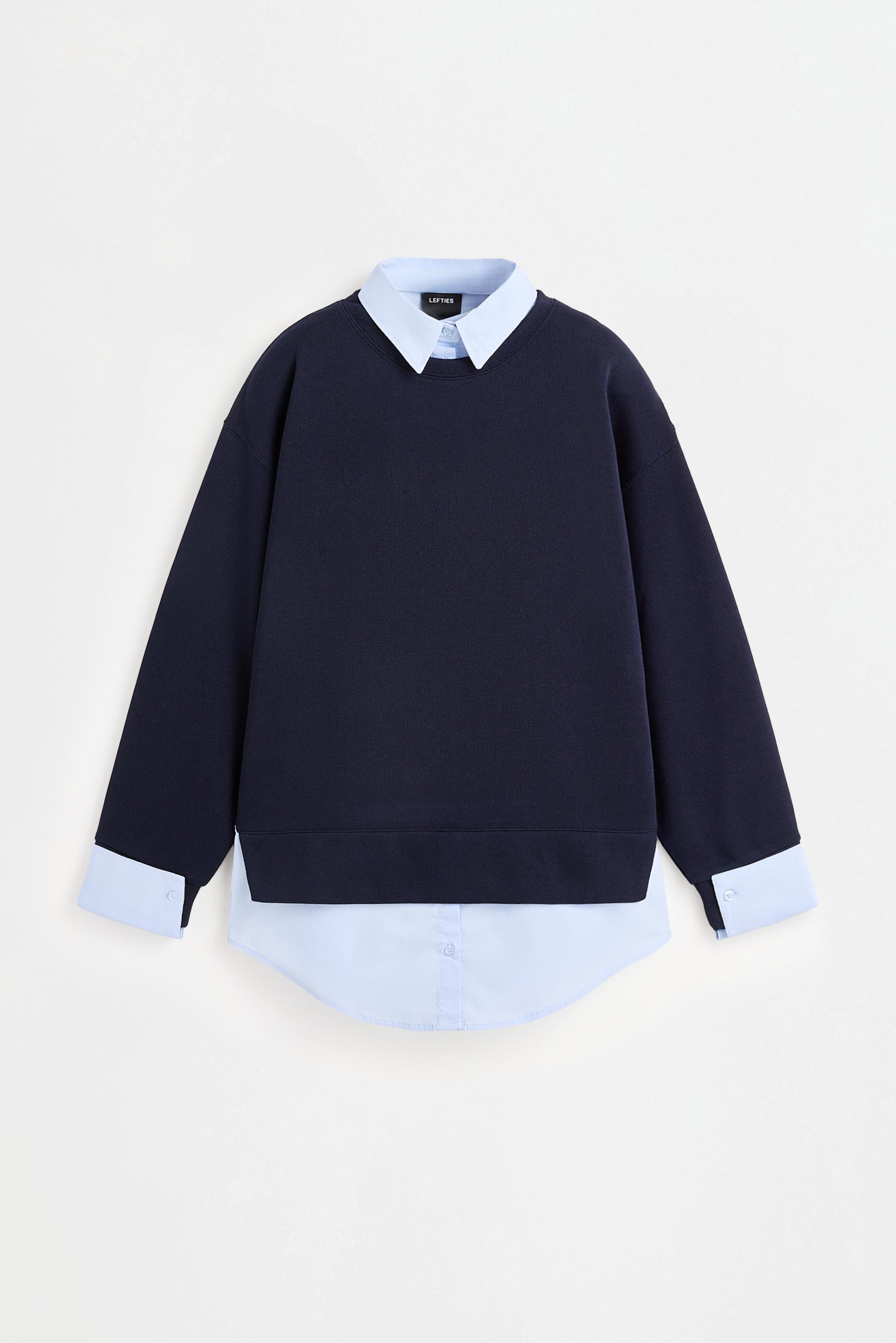 Sudadera efecto camisa