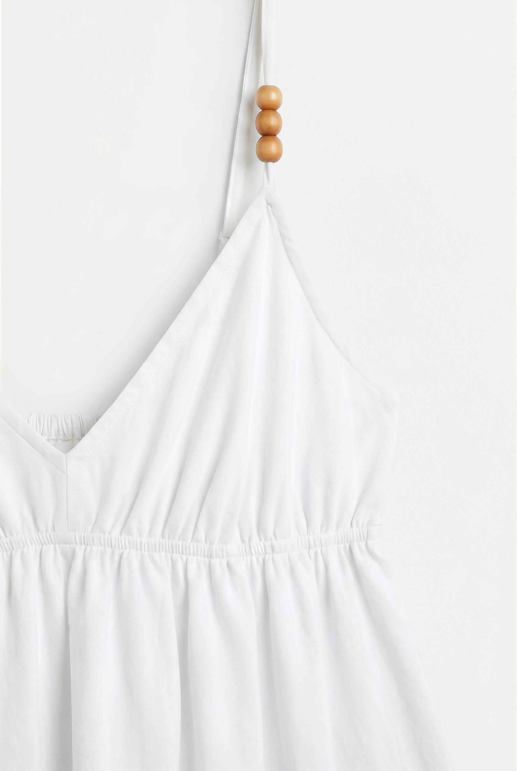 Beaded swing top — OFF WHITE