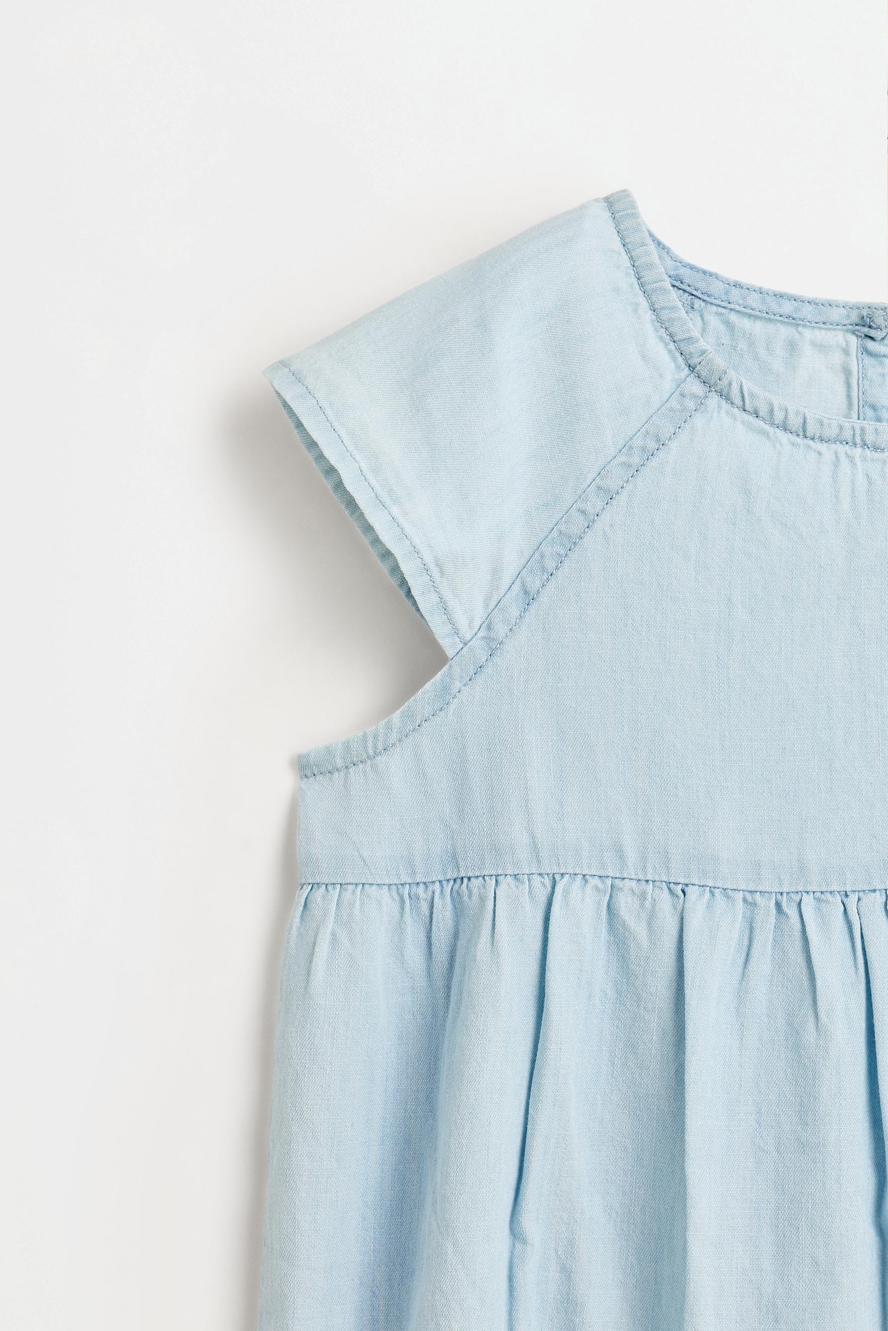 Ruffled denim dress — FADED BLUE