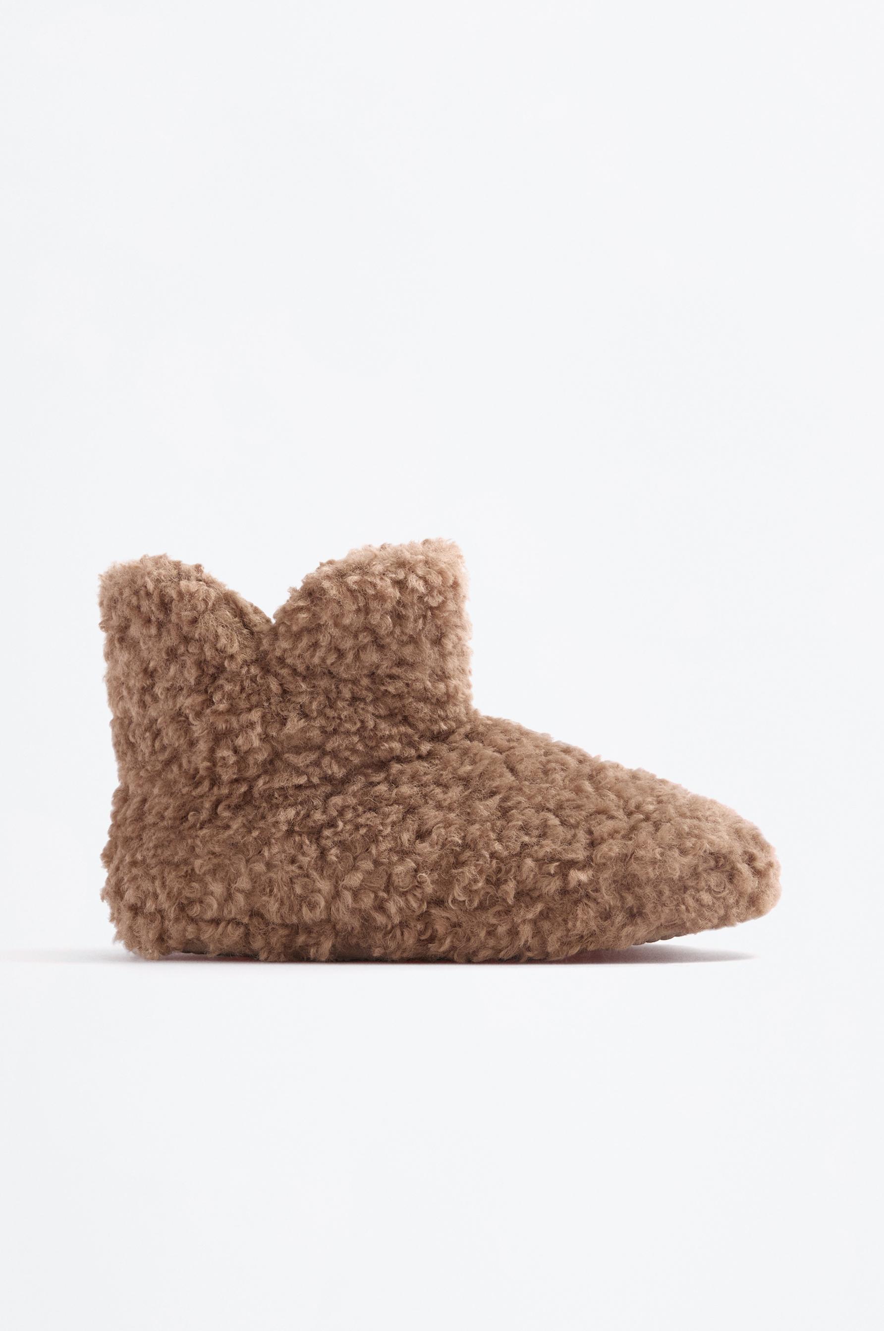 Faux fur ankle boots — BROWN