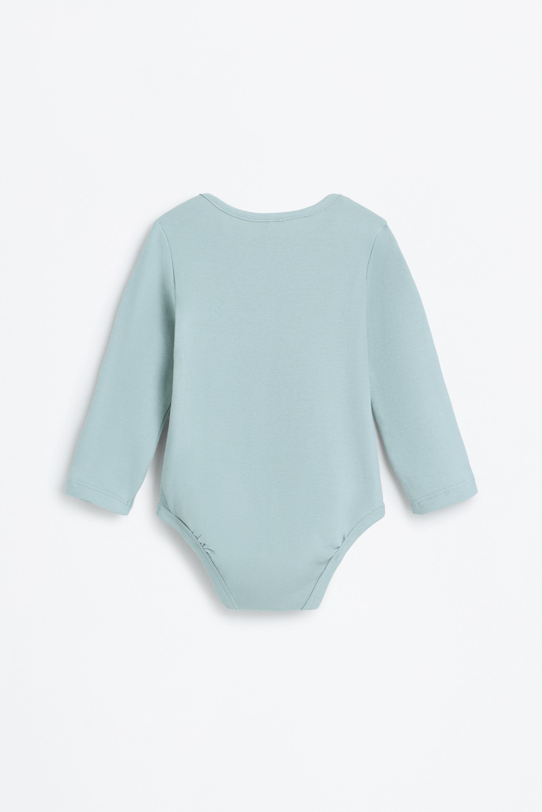 Pack of 6 plain bodysuits — WATER GREEN (alternate view)