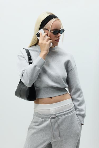 Gathered sweatshirt — GREY MARL 1
