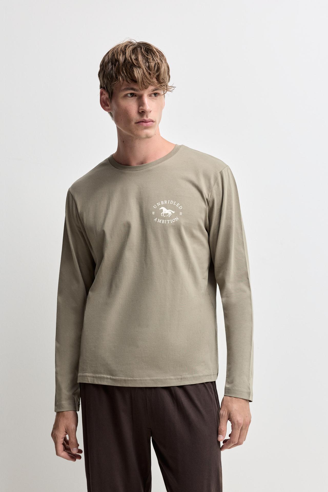 Long Printed Pajamas — PALE GREEN