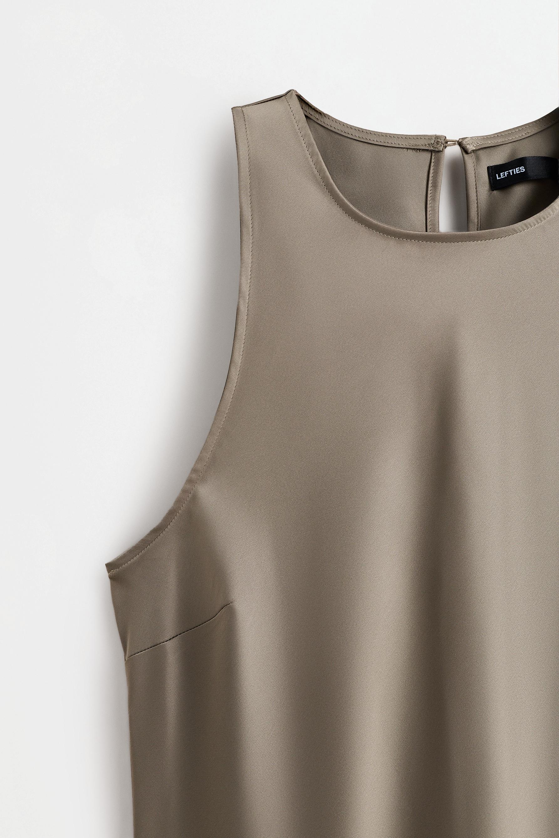 Satin midi dress — PALE KHAKI