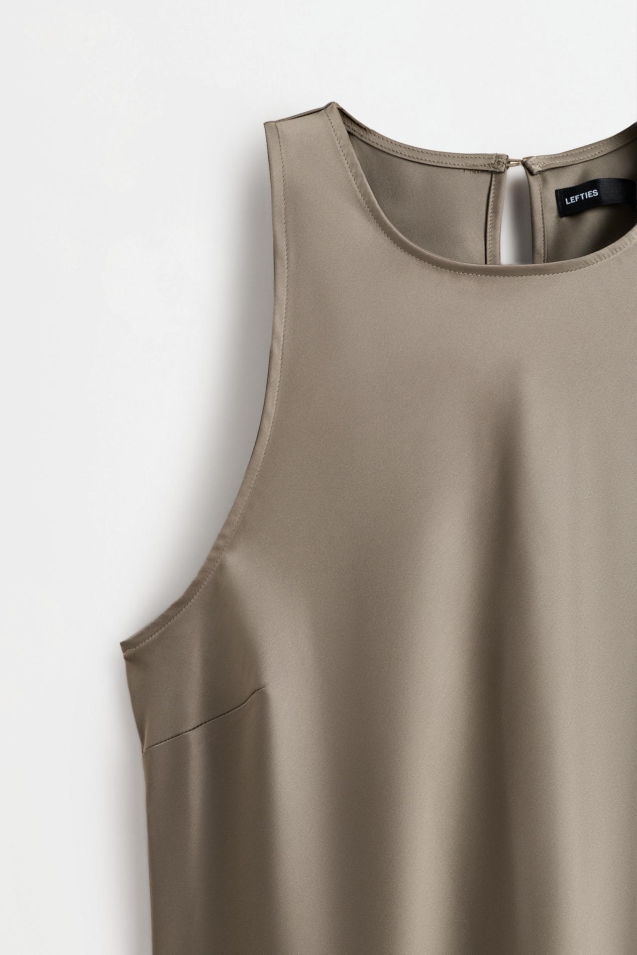 Satin midi dress — PALE KHAKI