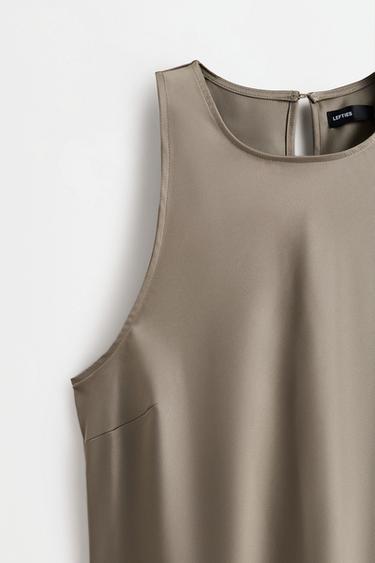 Satin midi dress — PALE KHAKI 7