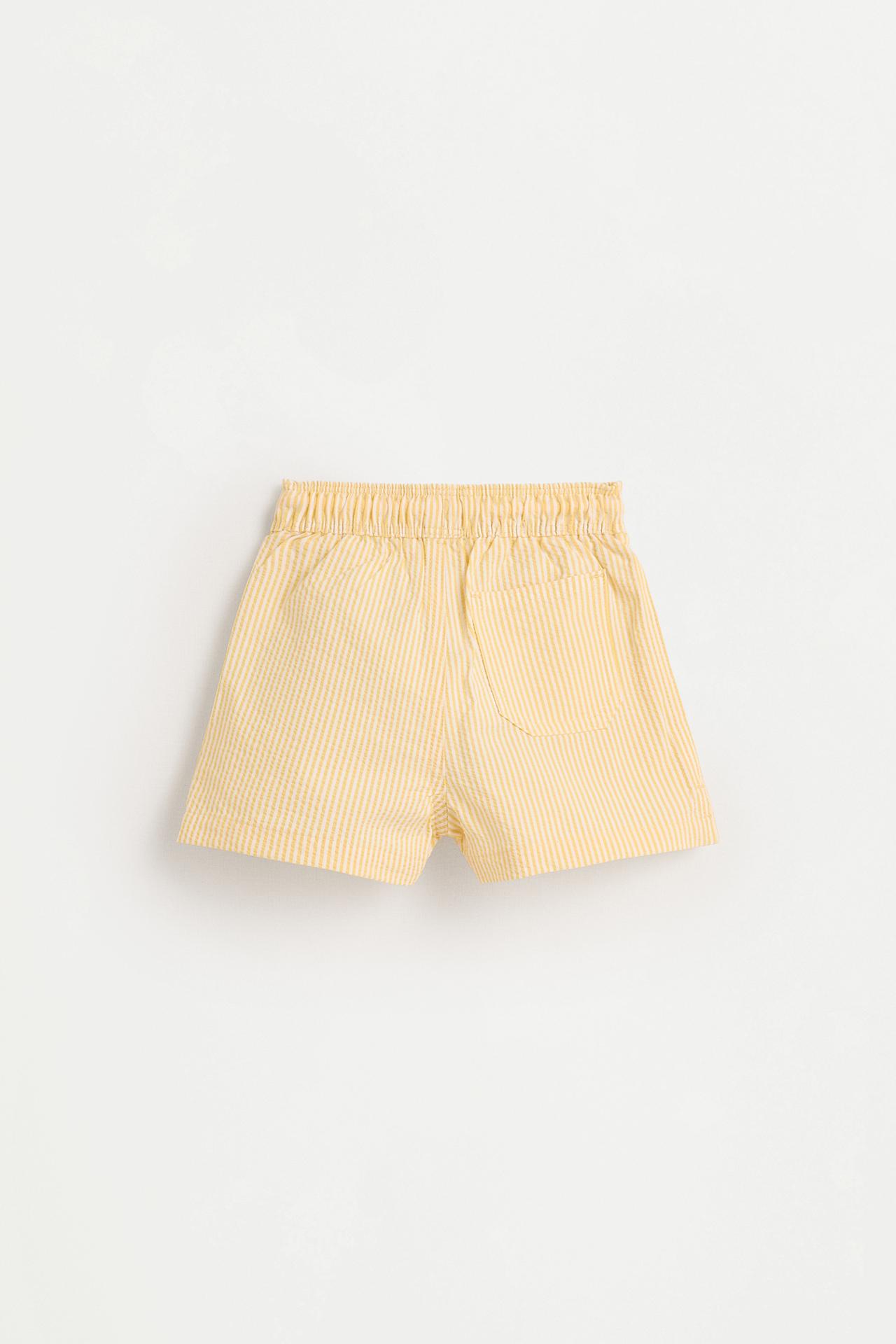 Striped seersucker swim shorts — LEMON YELLOW