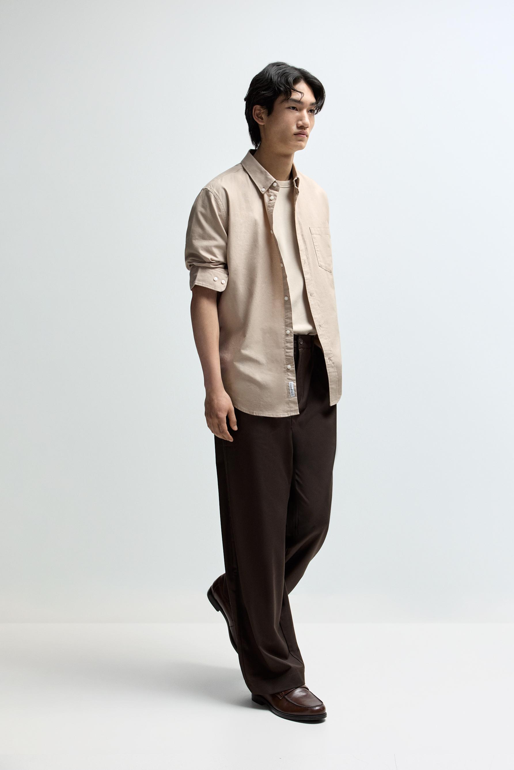 Baggy trousers with darts — CHOCOLATE