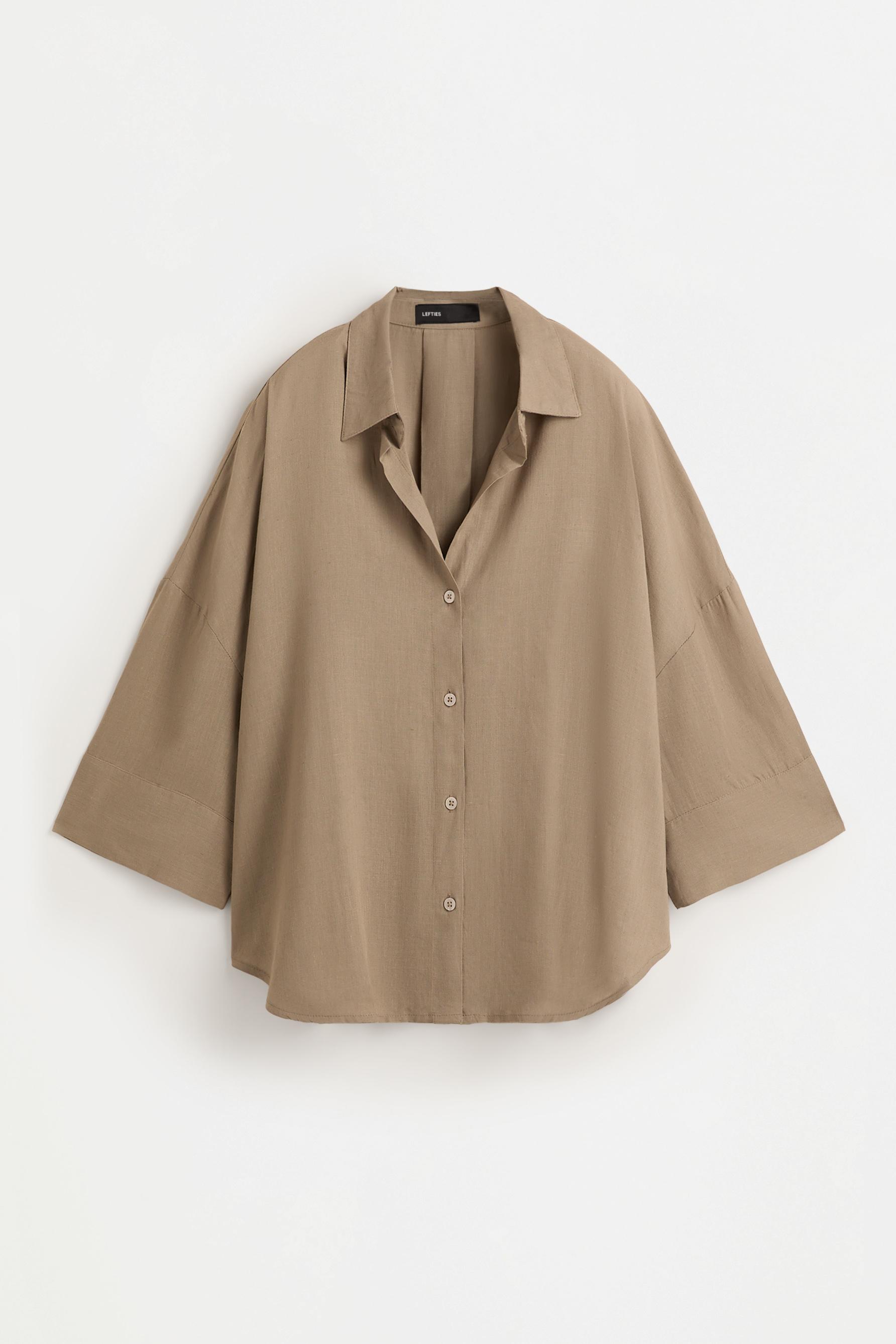 Wide sleeve shirt — KHAKI
